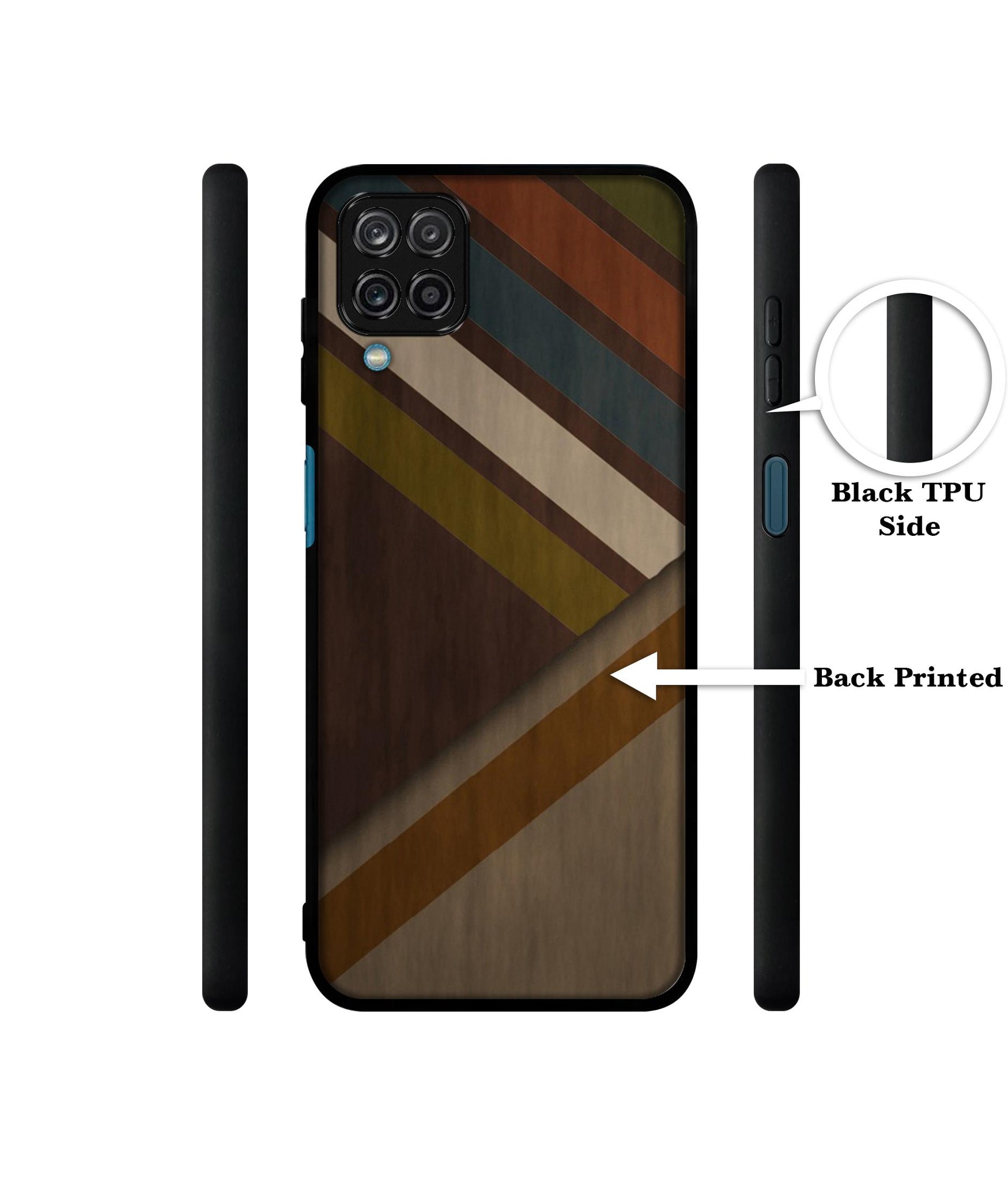 Colorful Wooden Pattern Design Designer 2D Printed Back Case Cover for Samsung Galaxy M12 4G / A12 4G / F12 4G