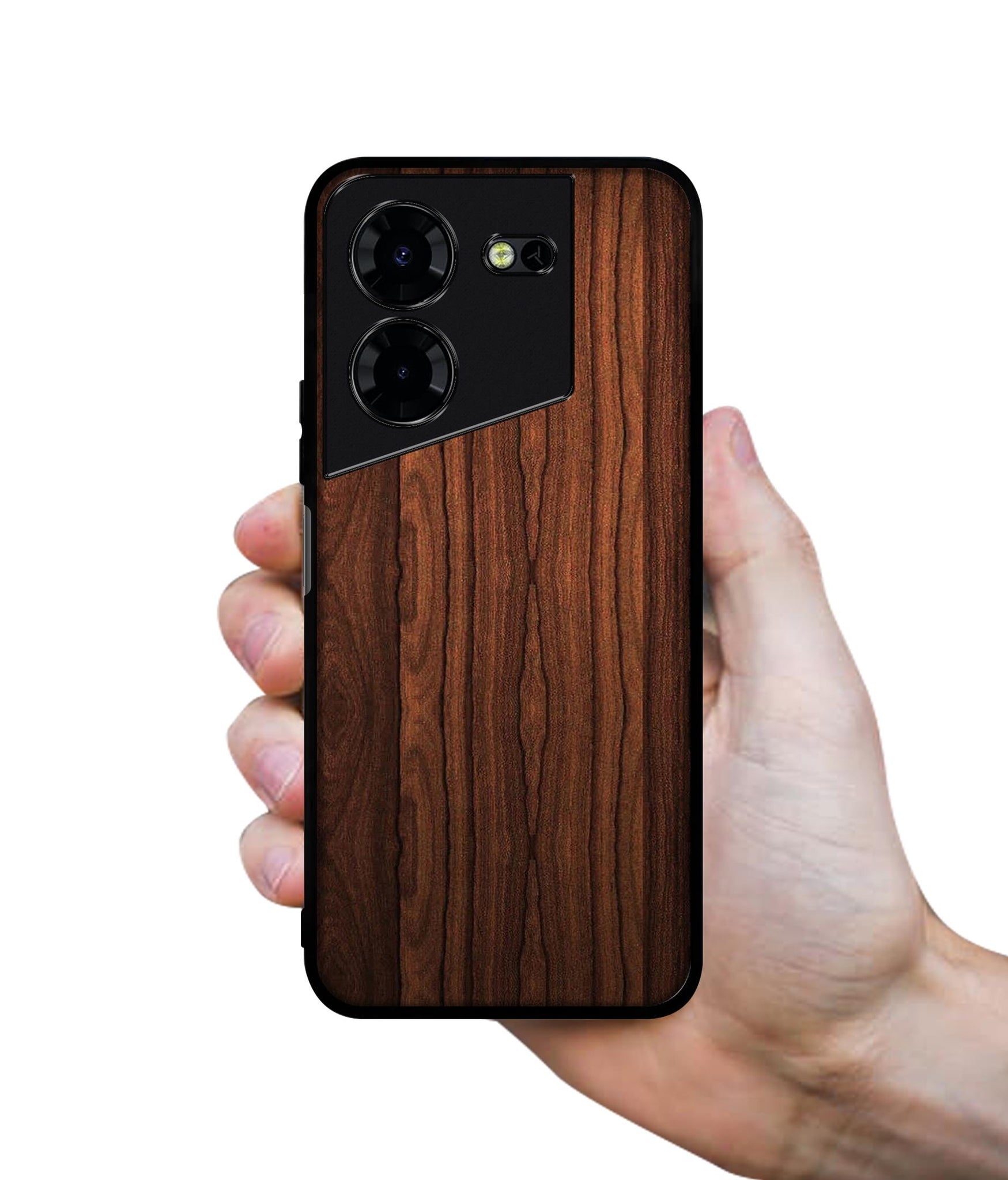 Brown Wooden Texture Design Designer 2D Printed Back Case Cover for Tecno Pova 5 4G / Pova 5 Pro 5G