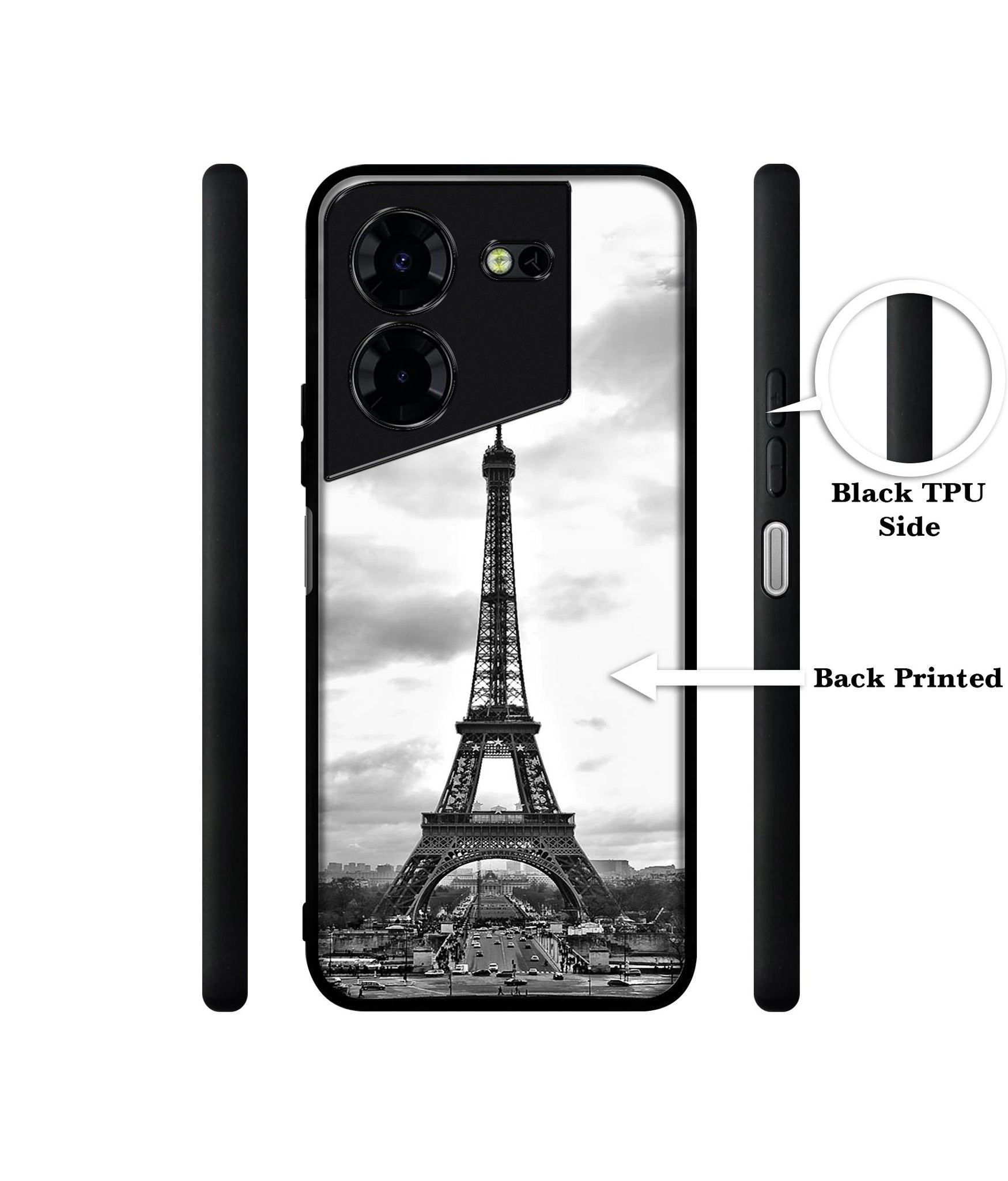 Eiffel Tower Design Designer 2D Printed Back Case Cover for Tecno Pova 5 4G / Pova 5 Pro 5G
