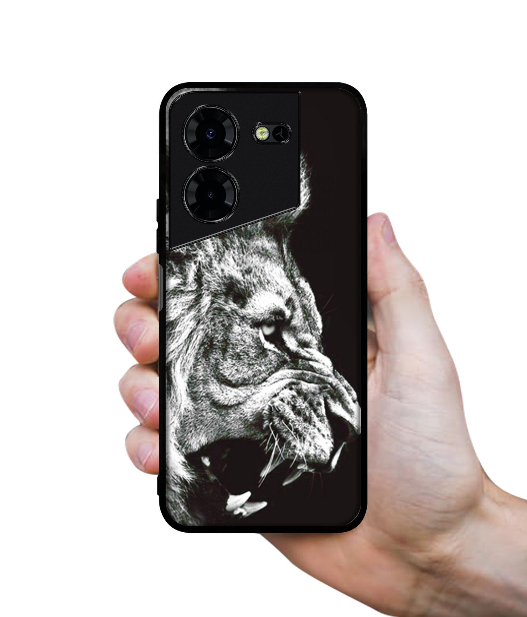 Angry Lion Design Designer 2D Printed Back Case Cover for Tecno Pova 5 4G / Pova 5 Pro 5G