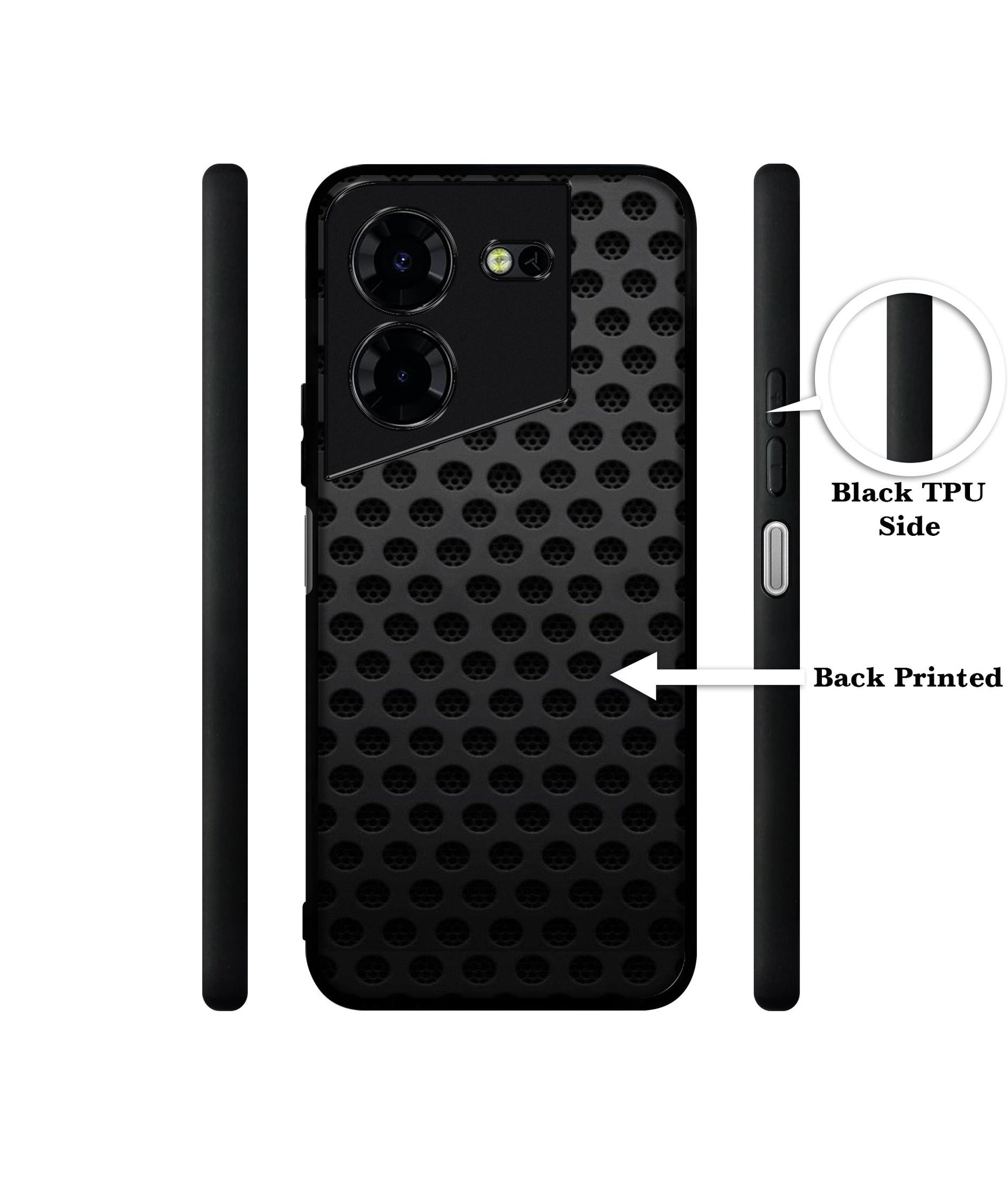 Black Circle Design Designer 2D Printed Back Case Cover for Tecno Pova 5 4G / Pova 5 Pro 5G