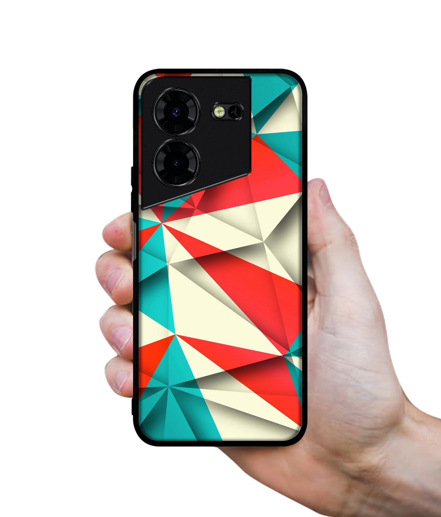 Red Blue White Pattern Design Designer 2D Printed Back Case Cover for Tecno Pova 5 4G / Pova 5 Pro 5G