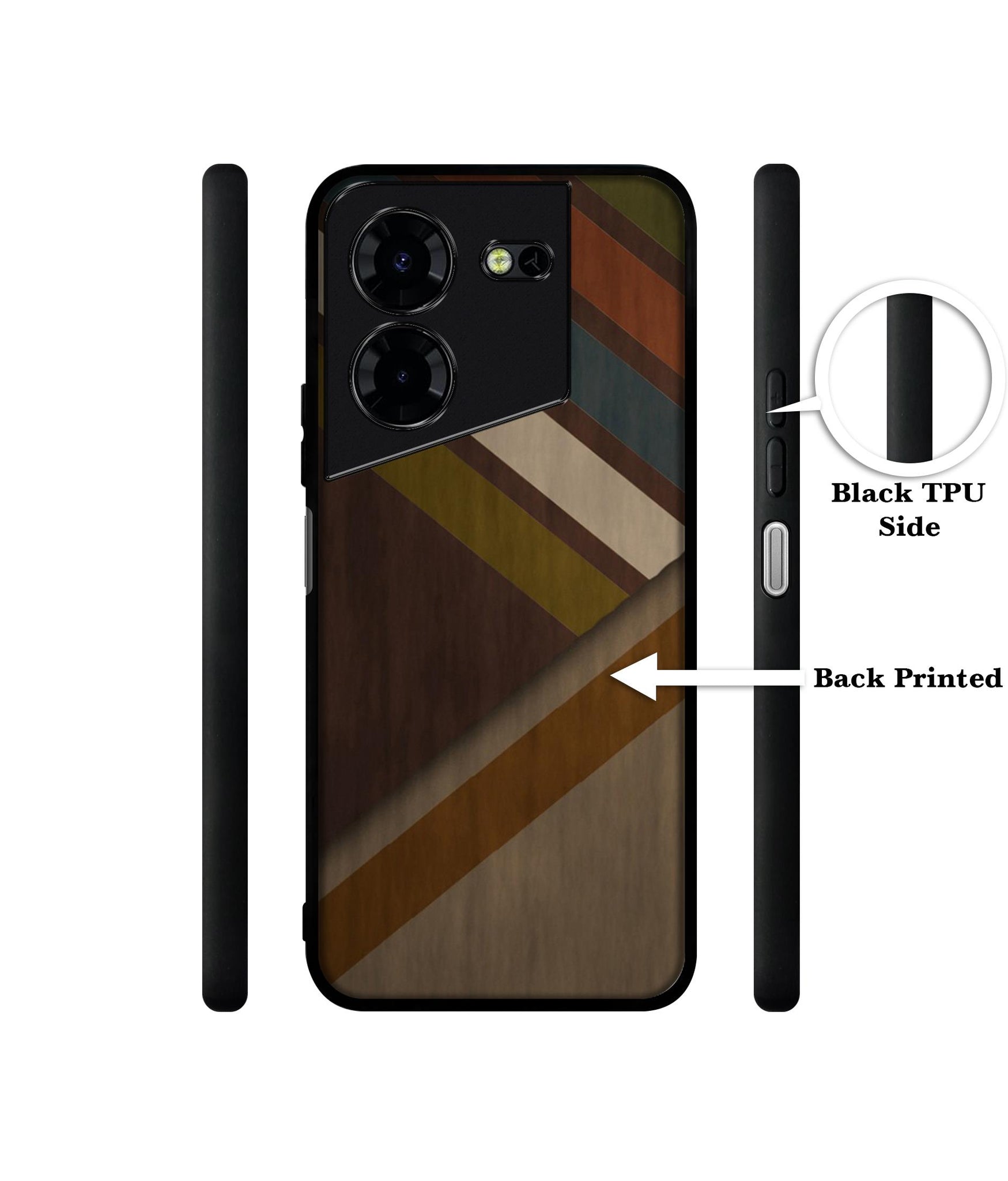 Colorful Wooden Pattern Design Designer 2D Printed Back Case Cover for Tecno Pova 5 4G / Pova 5 Pro 5G