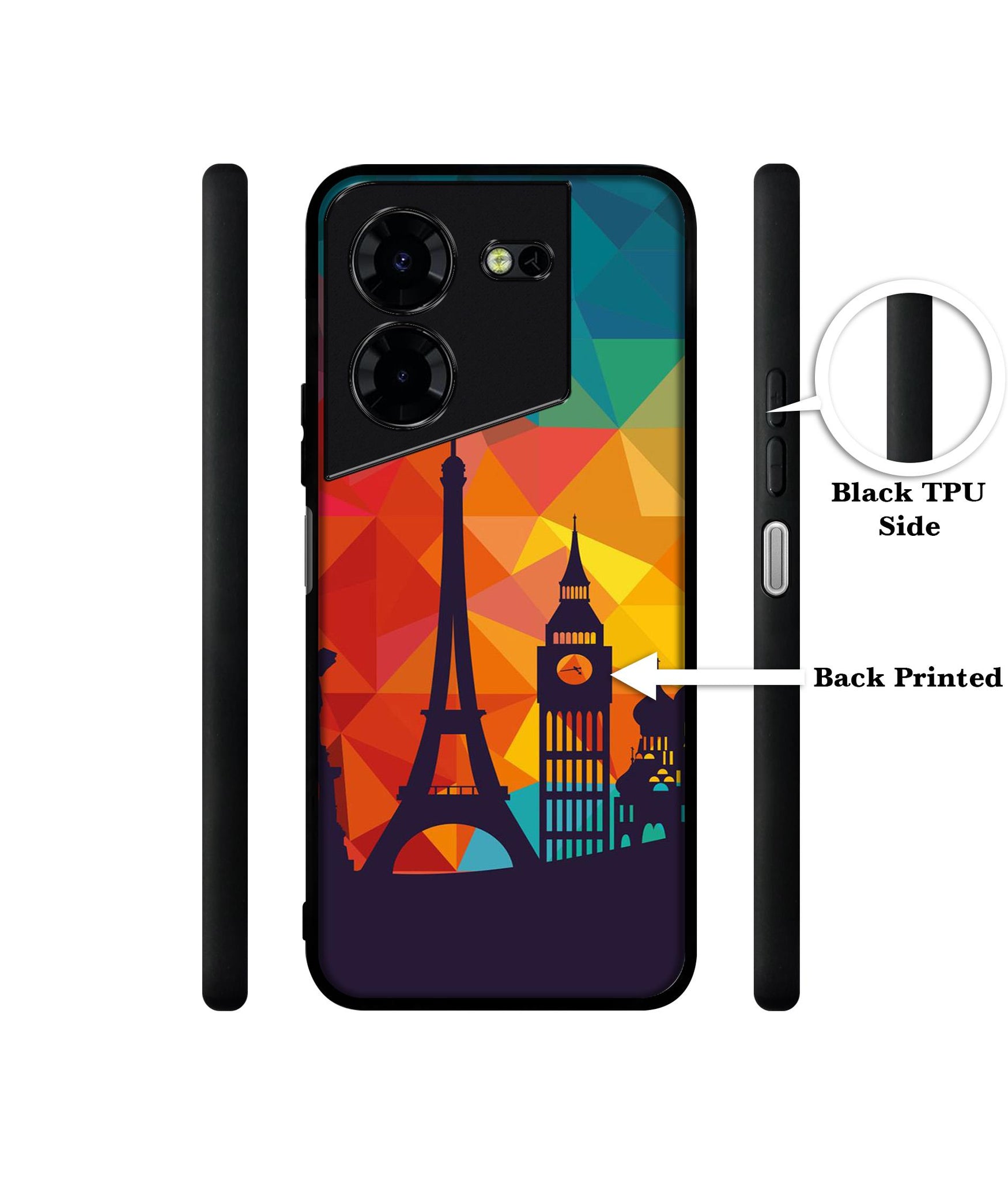 Colored Paris Design Designer 2D Printed Back Case Cover for Tecno Pova 5 4G / Pova 5 Pro 5G