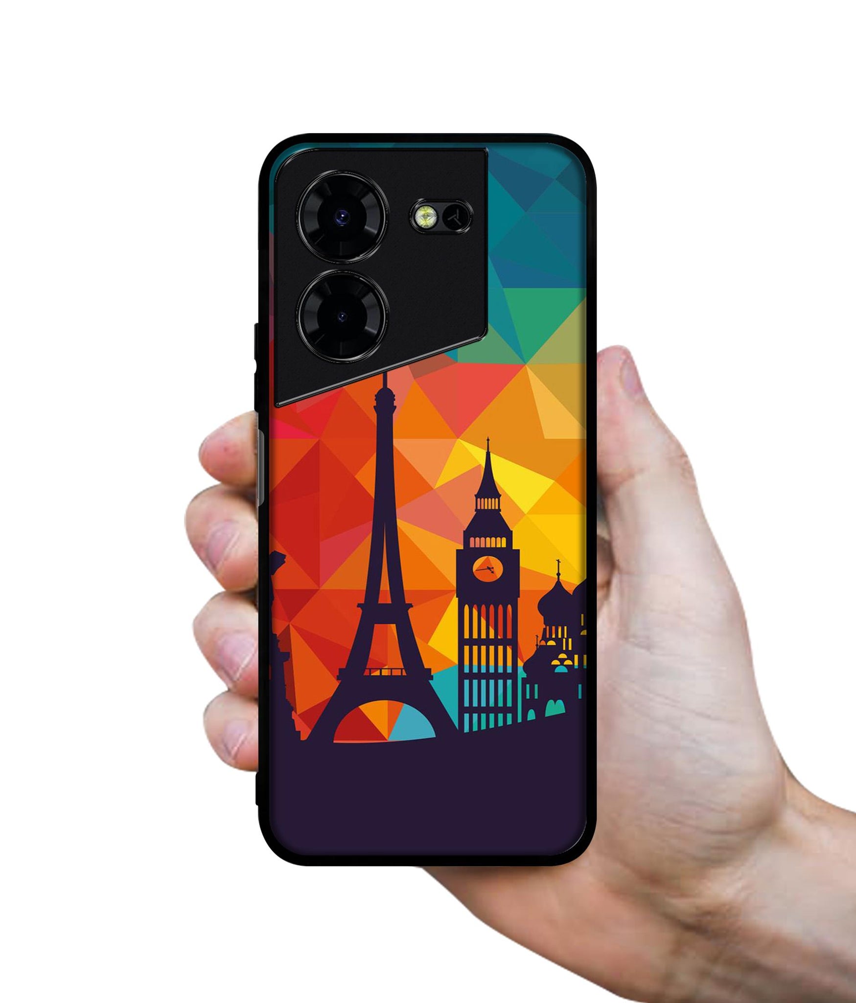 Colored Paris Design Designer 2D Printed Back Case Cover for Tecno Pova 5 4G / Pova 5 Pro 5G