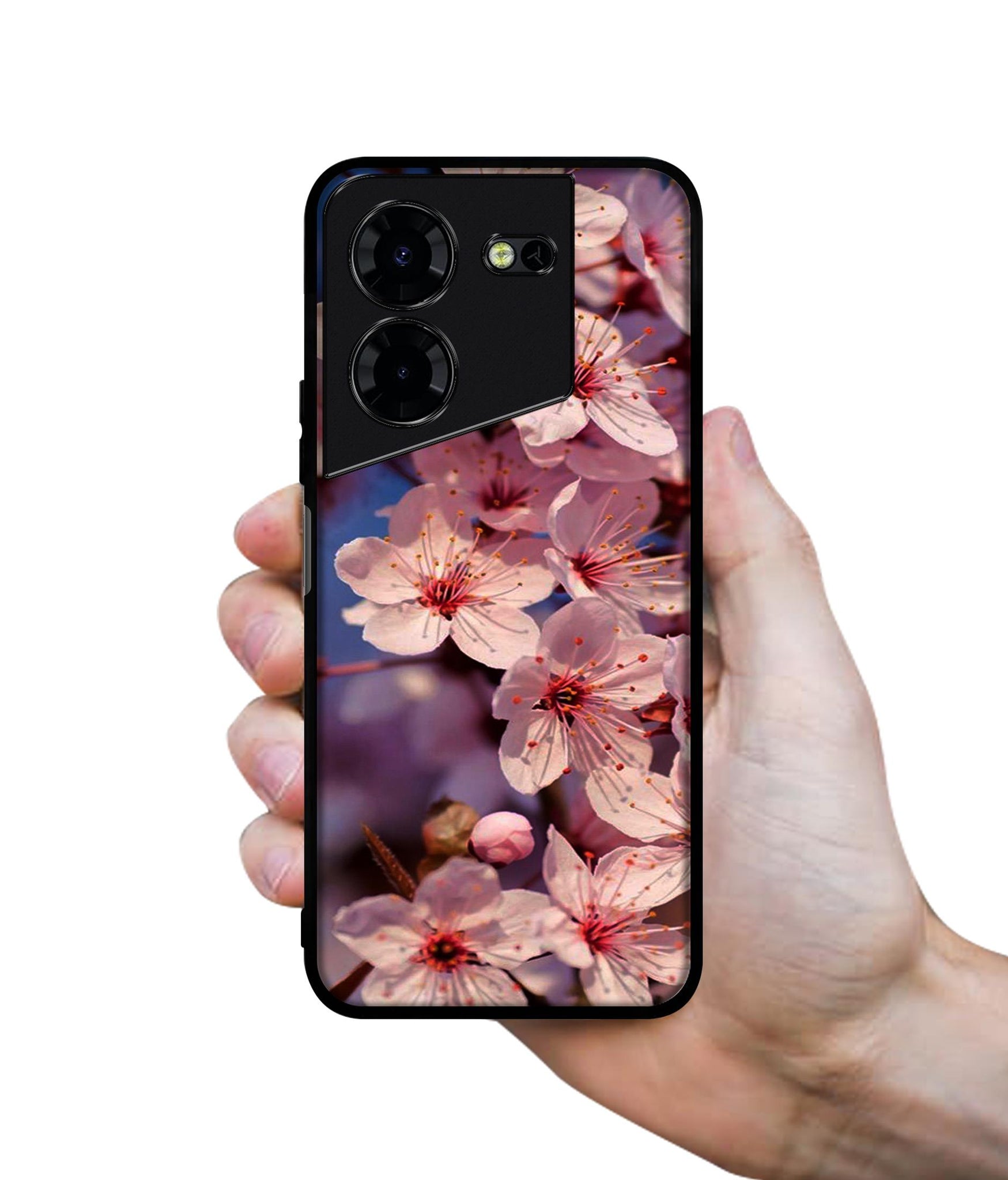 Pink Flowers Pattern Design Designer 2D Printed Back Case Cover for Tecno Pova 5 4G / Pova 5 Pro 5G