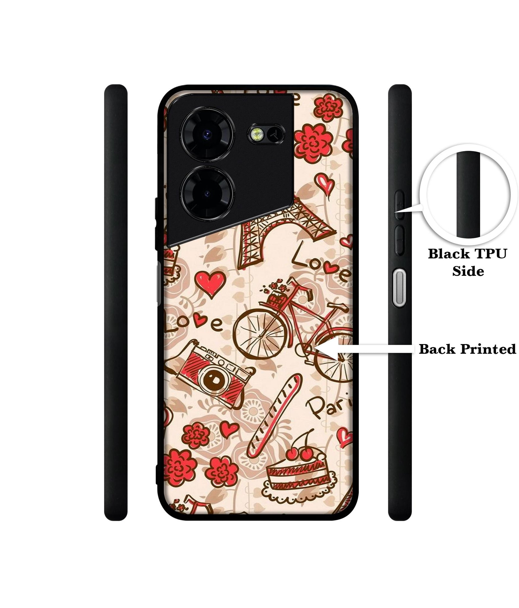 Vintage Paris Design Designer 2D Printed Back Case Cover for Tecno Pova 5 4G / Pova 5 Pro 5G