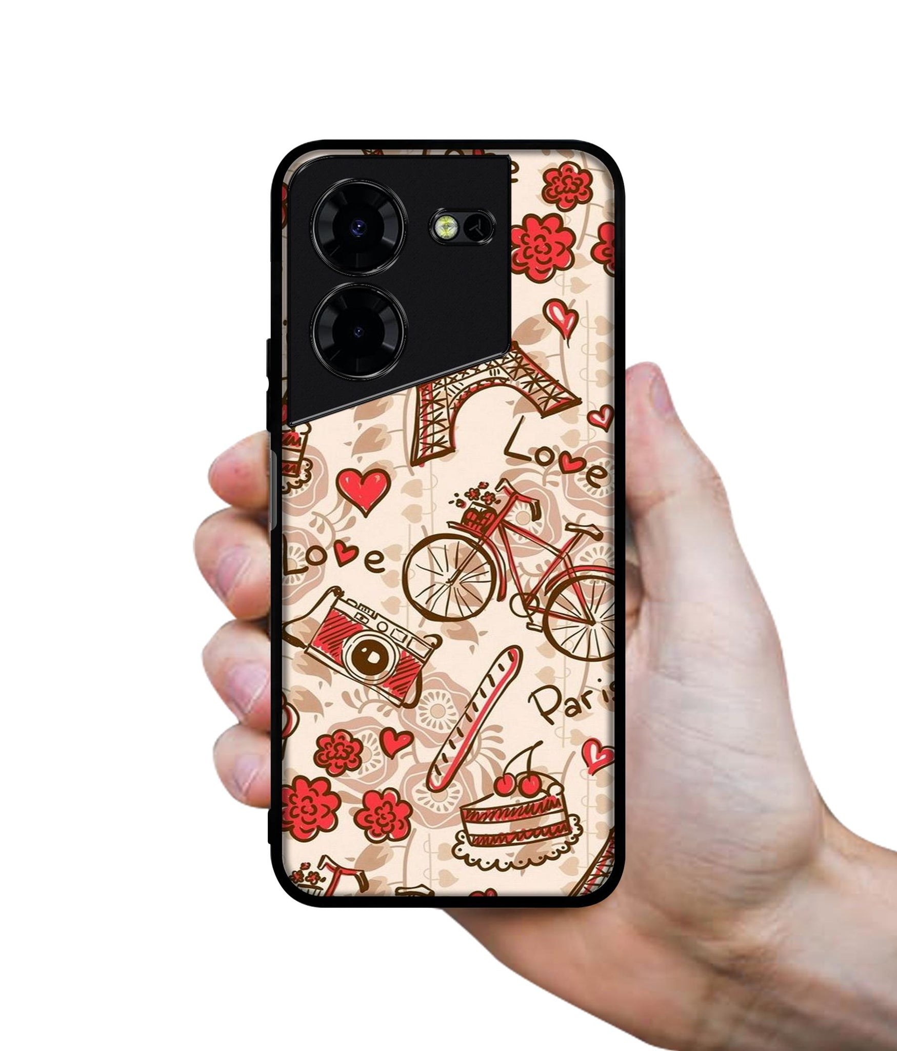 Vintage Paris Design Designer 2D Printed Back Case Cover for Tecno Pova 5 4G / Pova 5 Pro 5G