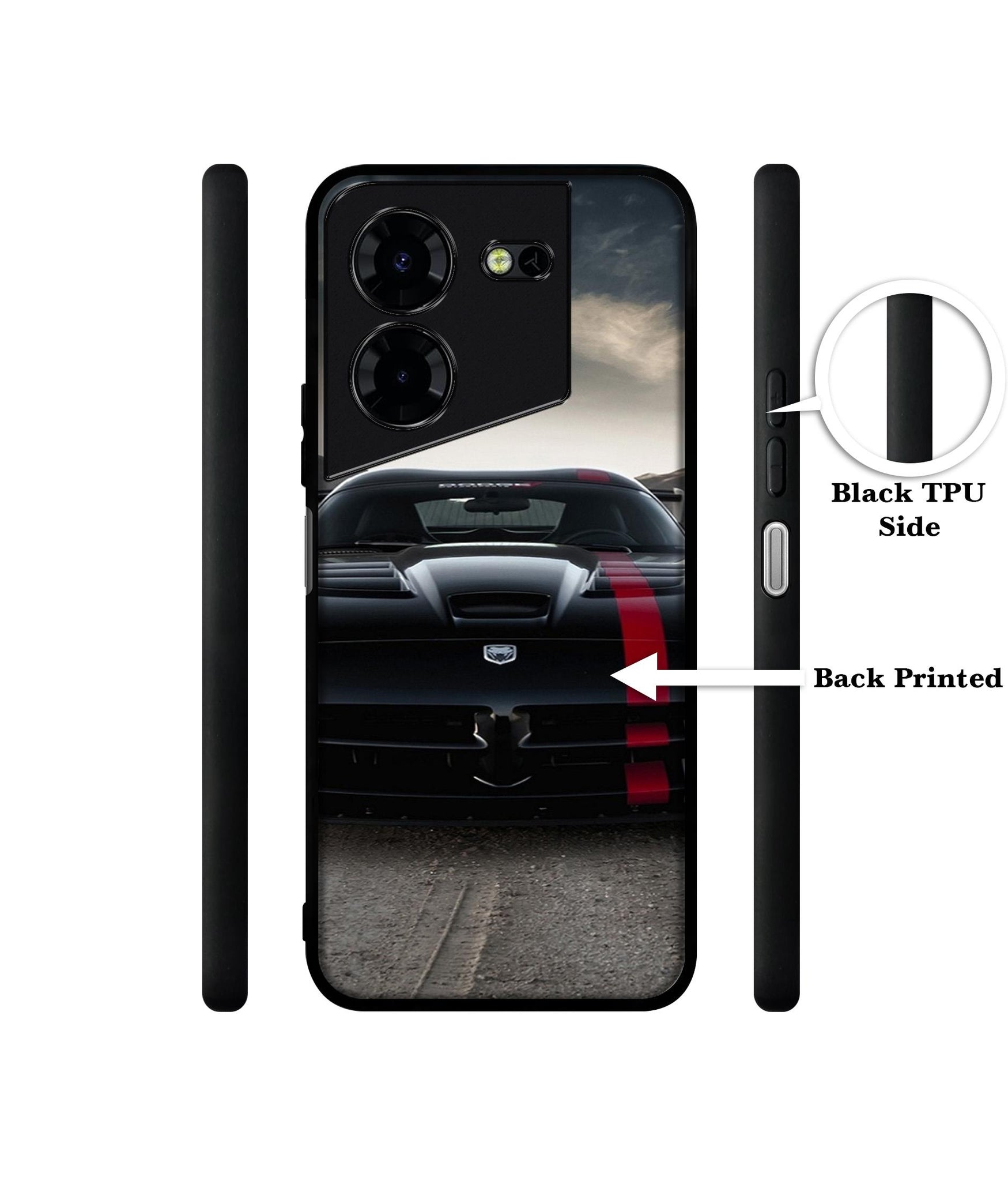 Sports Car Pattern Design Designer 2D Printed Back Case Cover for Tecno Pova 5 4G / Pova 5 Pro 5G