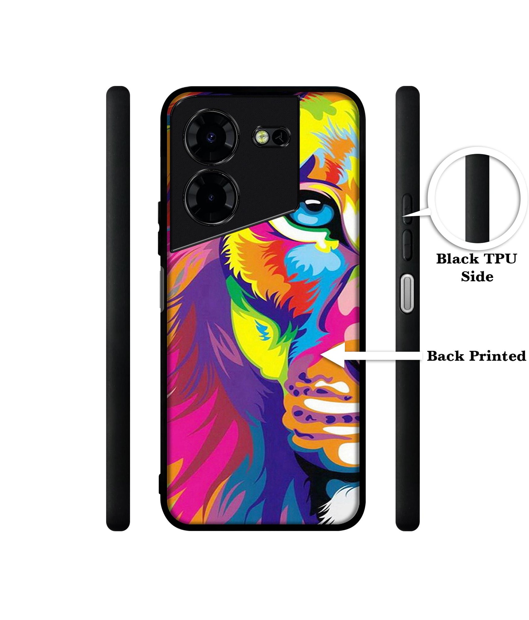 Lion Design Designer 2D Printed Back Case Cover for Tecno Pova 5 4G / Pova 5 Pro 5G