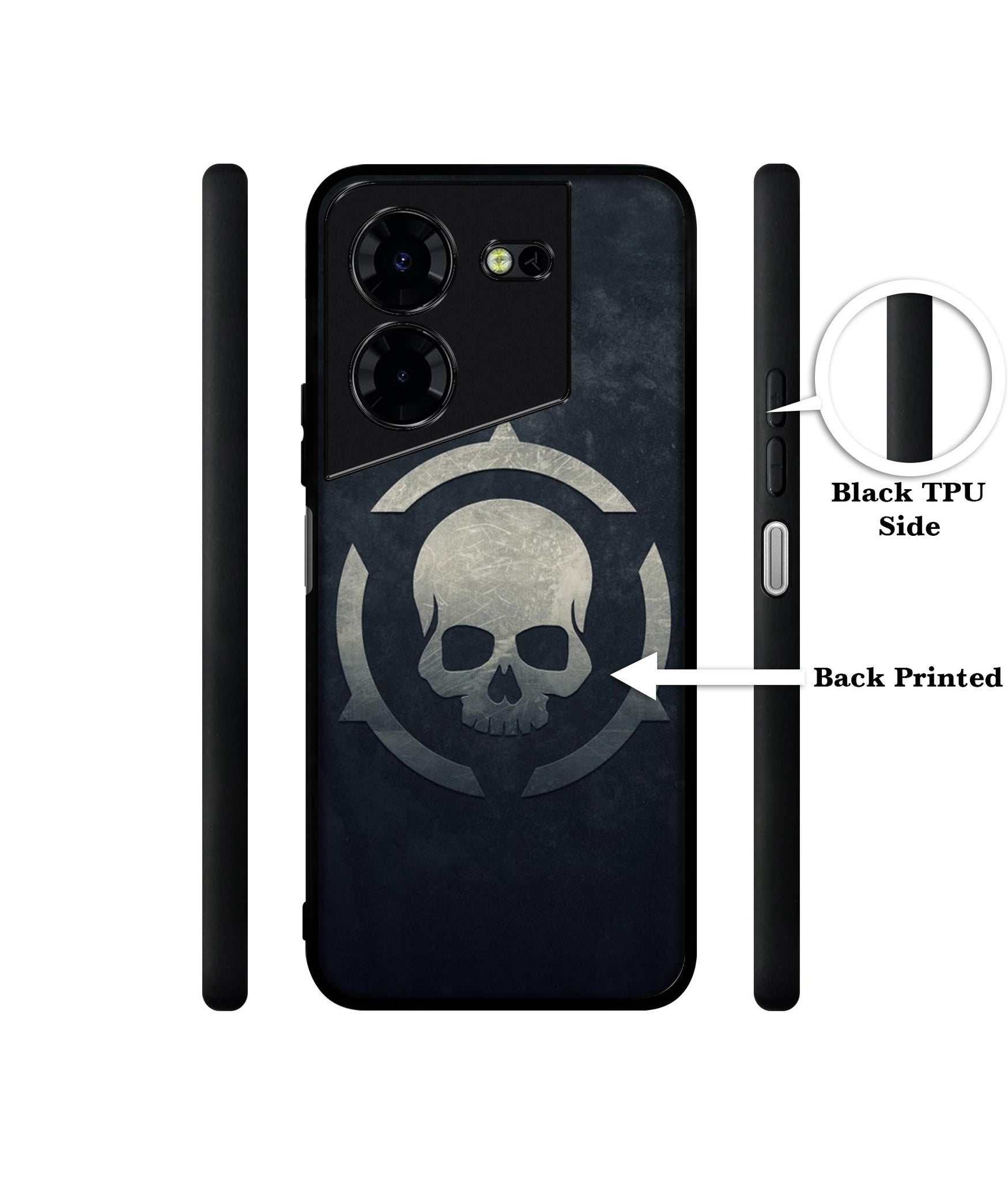 Skull Pattern Print Design Designer 2D Printed Back Case Cover for Tecno Pova 5 4G / Pova 5 Pro 5G