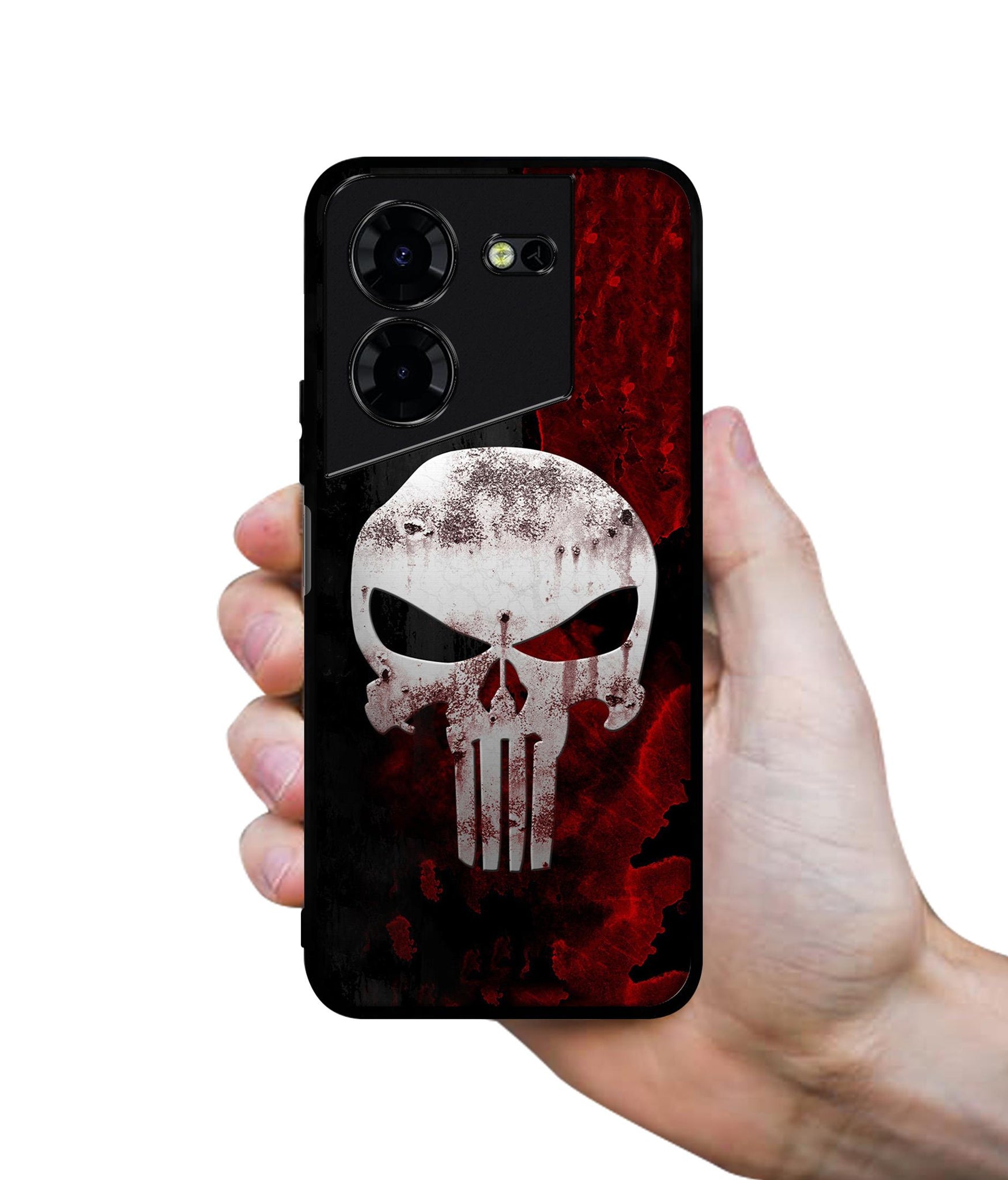 Punisher Skull Design Designer 2D Printed Back Case Cover for Tecno Pova 5 4G / Pova 5 Pro 5G