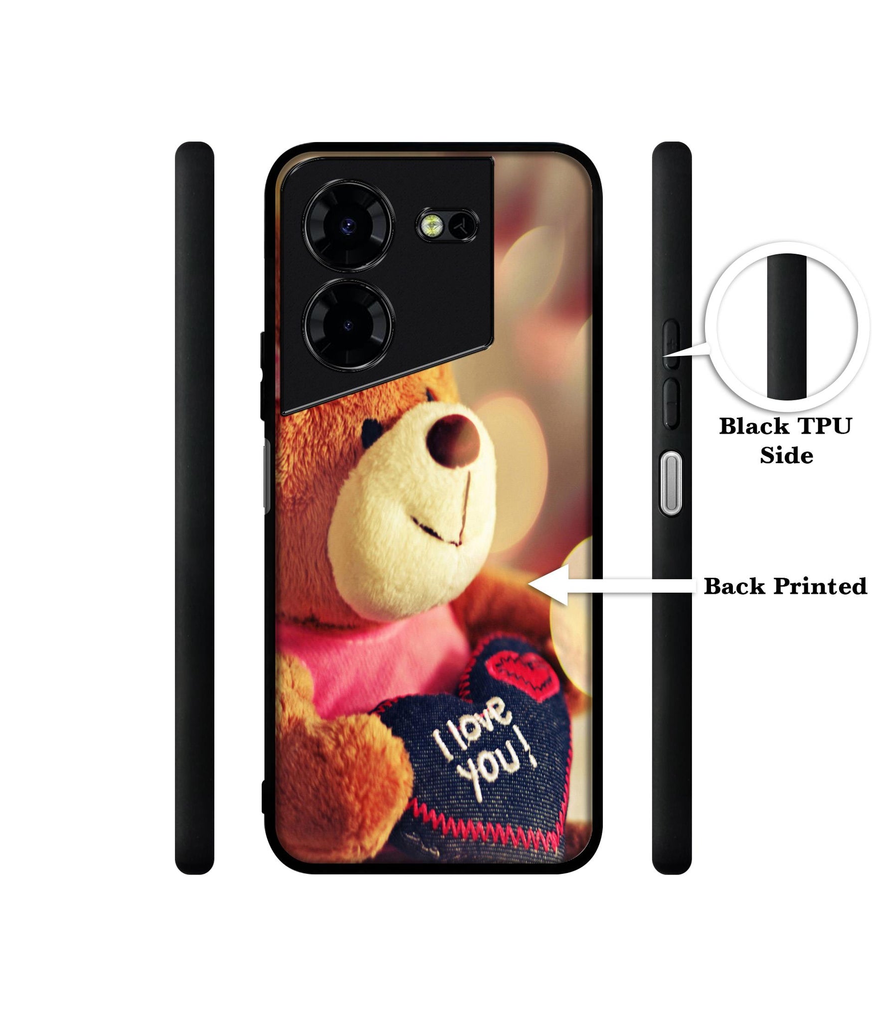 Teddy Bear Design Designer 2D Printed Back Case Cover for Tecno Pova 5 4G / Pova 5 Pro 5G