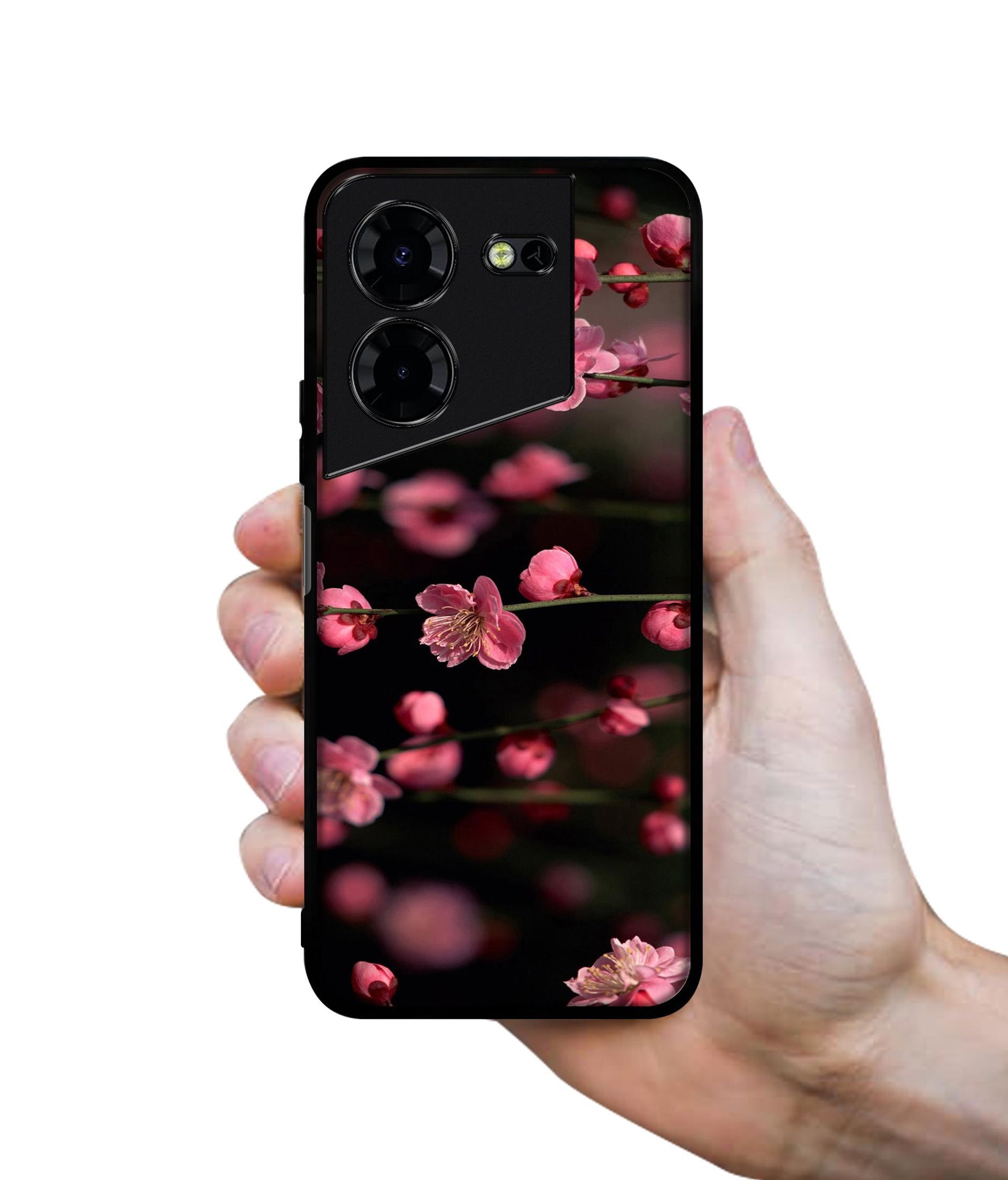 Pink Flowers Design Designer 2D Printed Back Case Cover for Tecno Pova 5 4G / Pova 5 Pro 5G