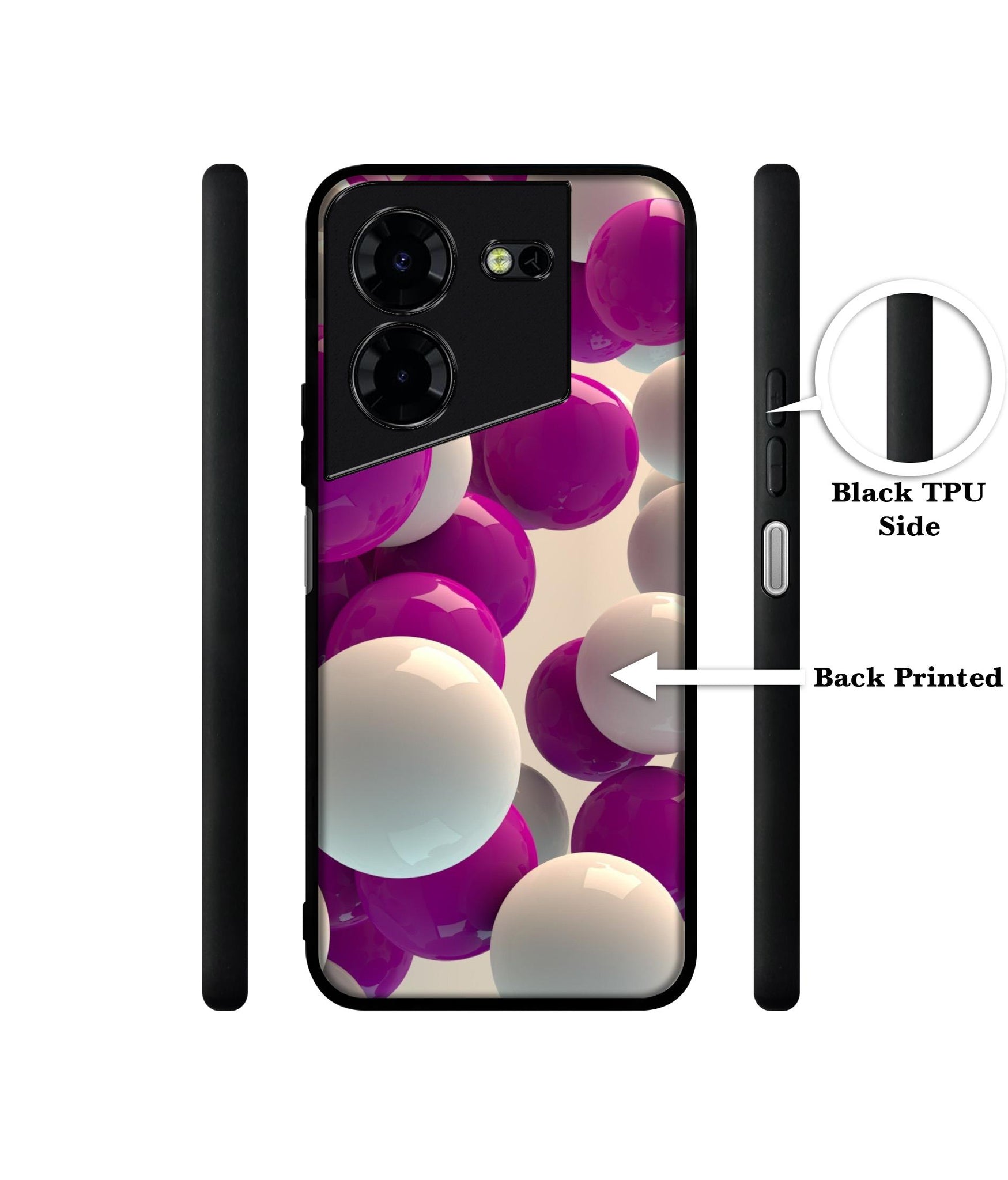 3D Balloons Design Designer 2D Printed Back Case Cover for Tecno Pova 5 4G / Pova 5 Pro 5G