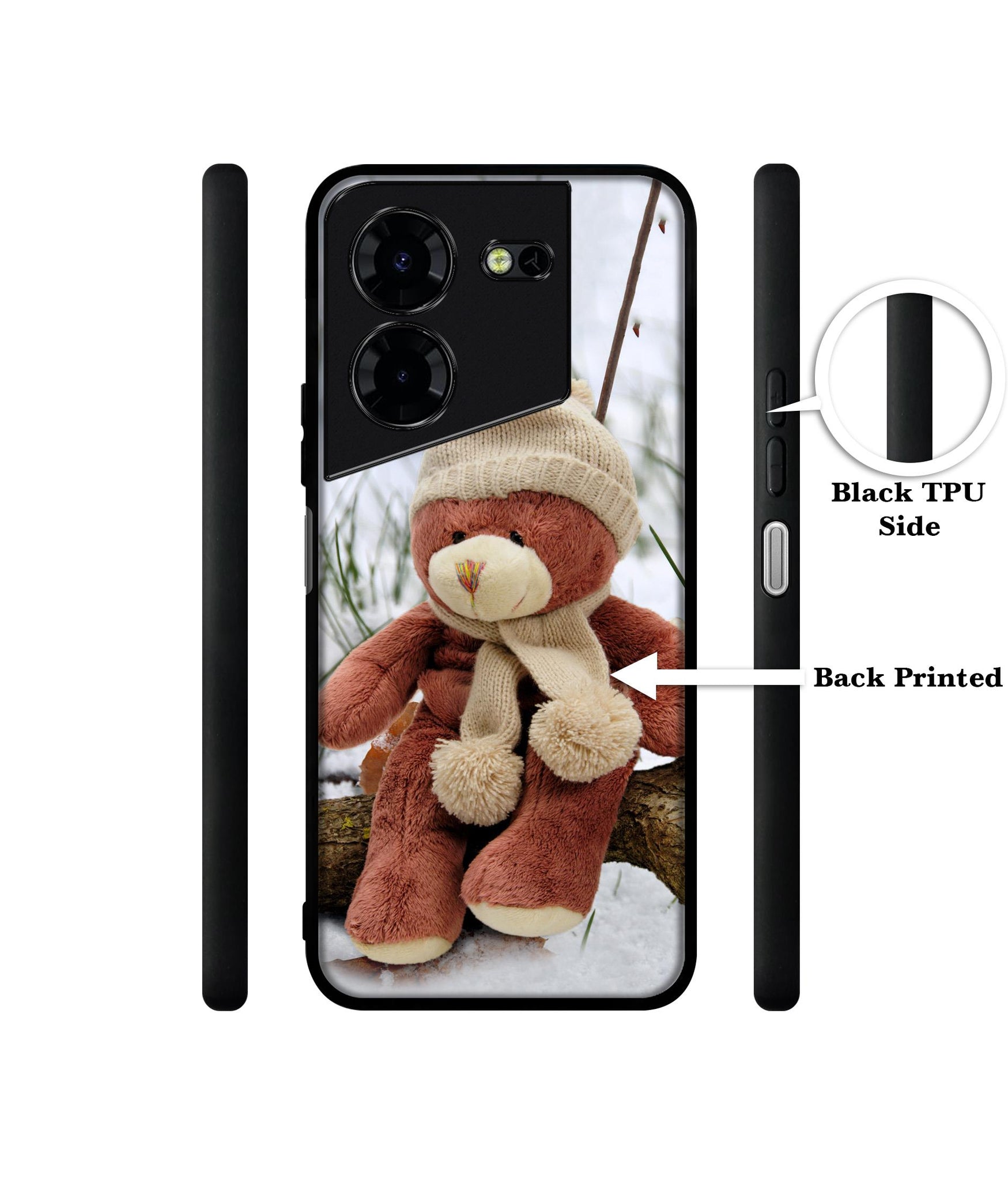 Woolen Bear Design Designer 2D Printed Back Case Cover for Tecno Pova 5 4G / Pova 5 Pro 5G