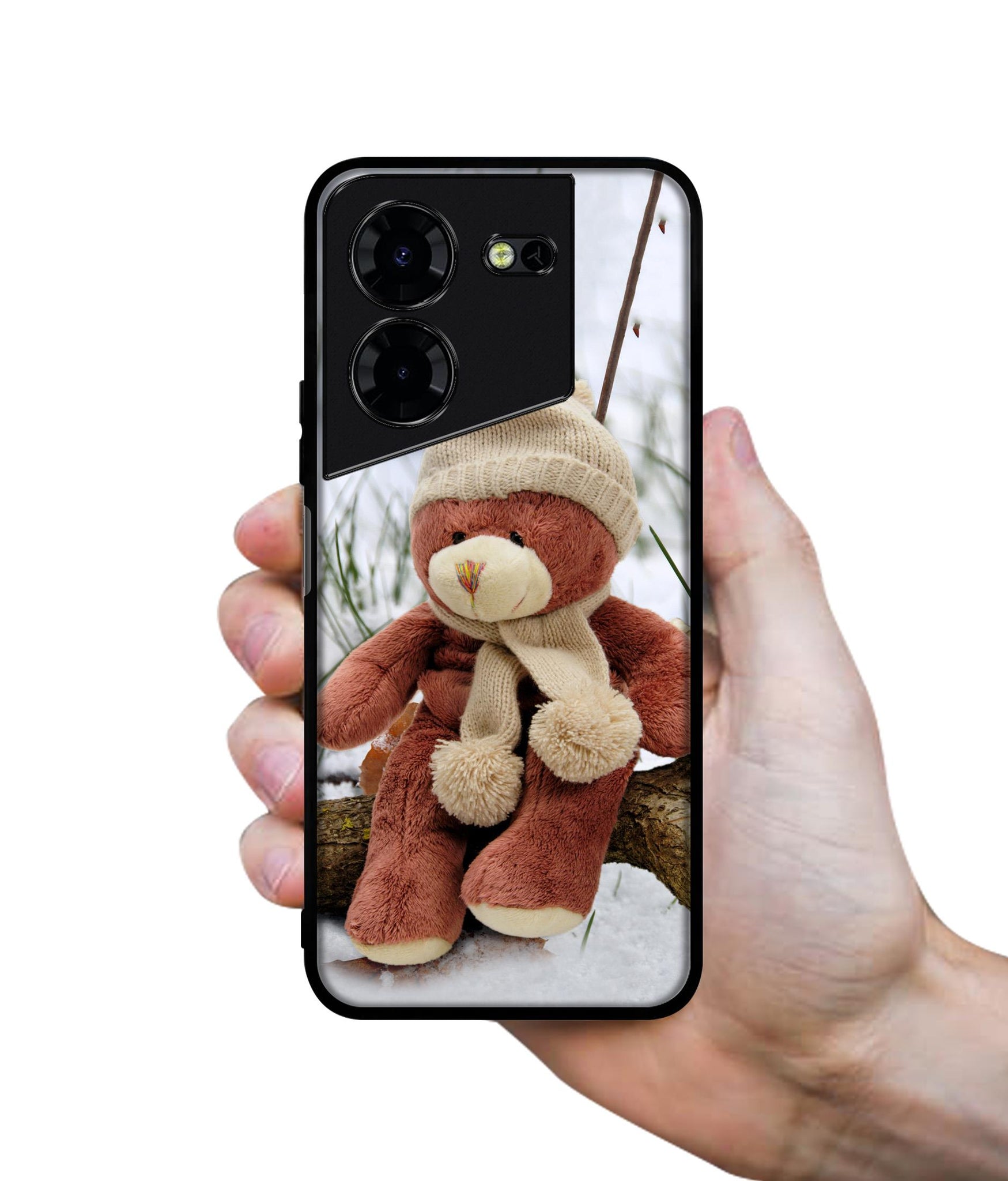 Woolen Bear Design Designer 2D Printed Back Case Cover for Tecno Pova 5 4G / Pova 5 Pro 5G