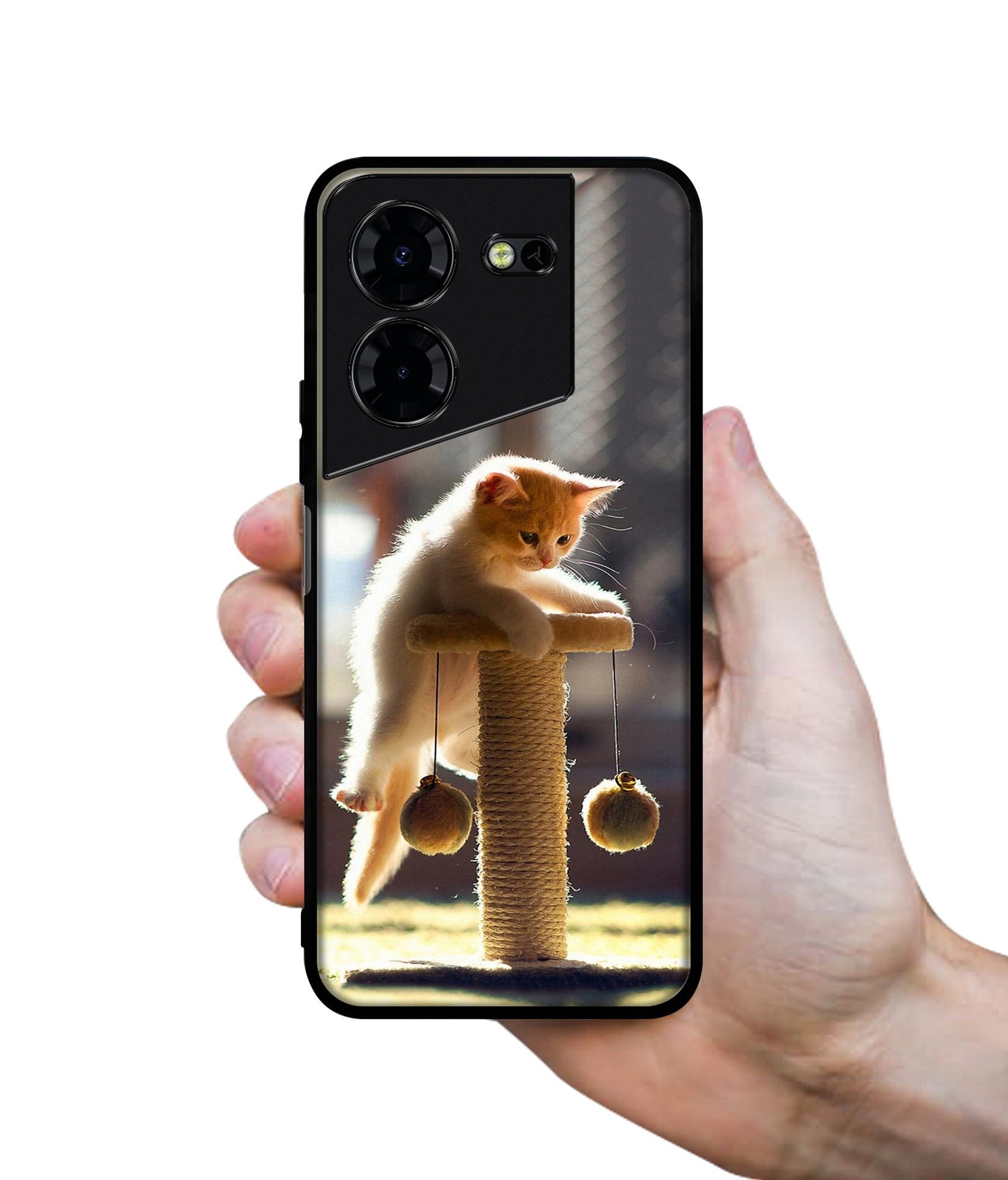 Cat Climbing Design Designer 2D Printed Back Case Cover for Tecno Pova 5 4G / Pova 5 Pro 5G