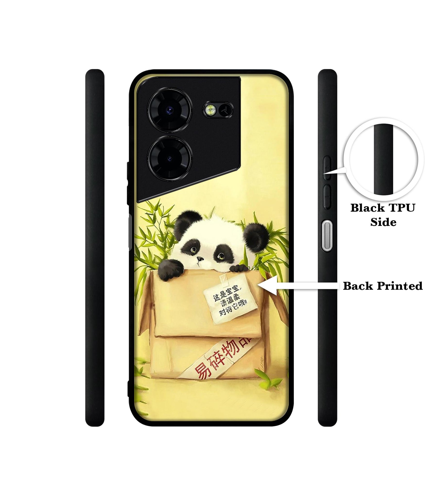 Panda In Box Design Designer 2D Printed Back Case Cover for Tecno Pova 5 4G / Pova 5 Pro 5G