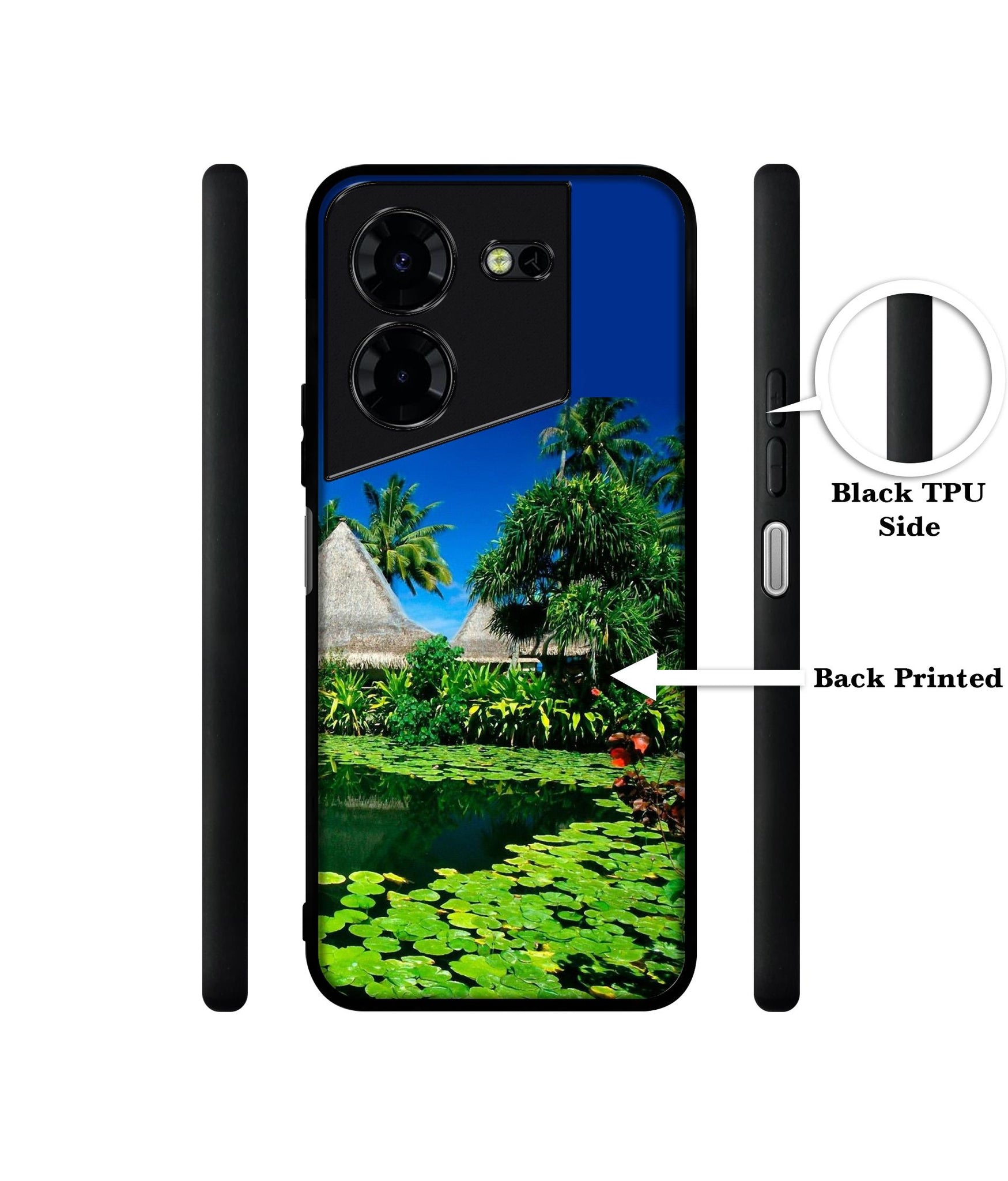 Tropics Water Design Designer 2D Printed Back Case Cover for Tecno Pova 5 4G / Pova 5 Pro 5G