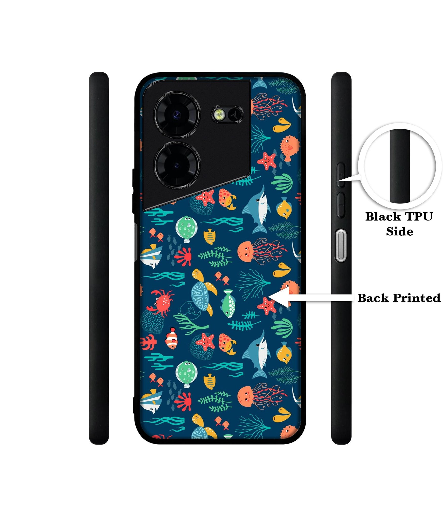Aquarium Texture Design Designer 2D Printed Back Case Cover for Tecno Pova 5 4G / Pova 5 Pro 5G