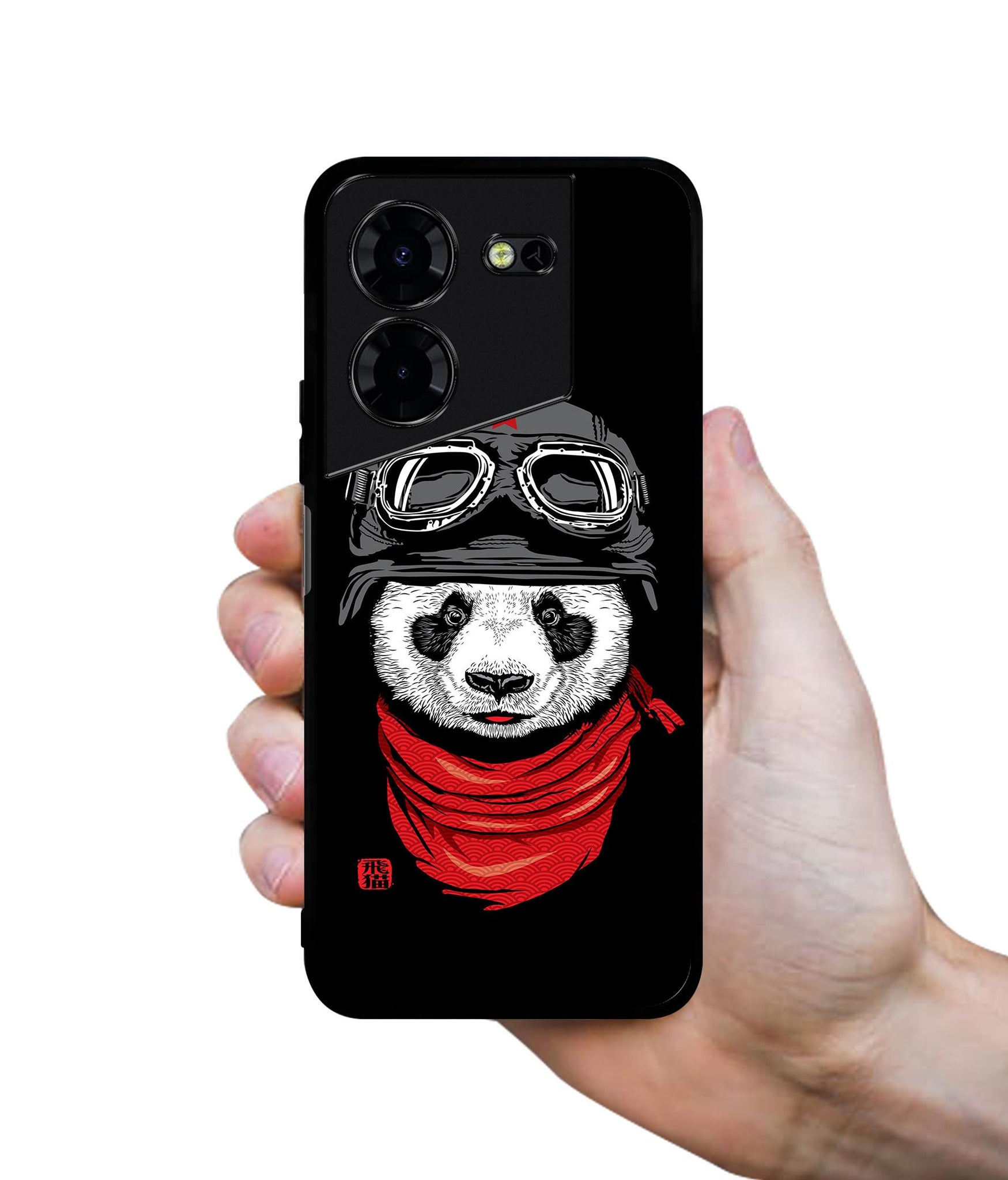 Biker Panda Design Designer 2D Printed Back Case Cover for Tecno Pova 5 4G / Pova 5 Pro 5G