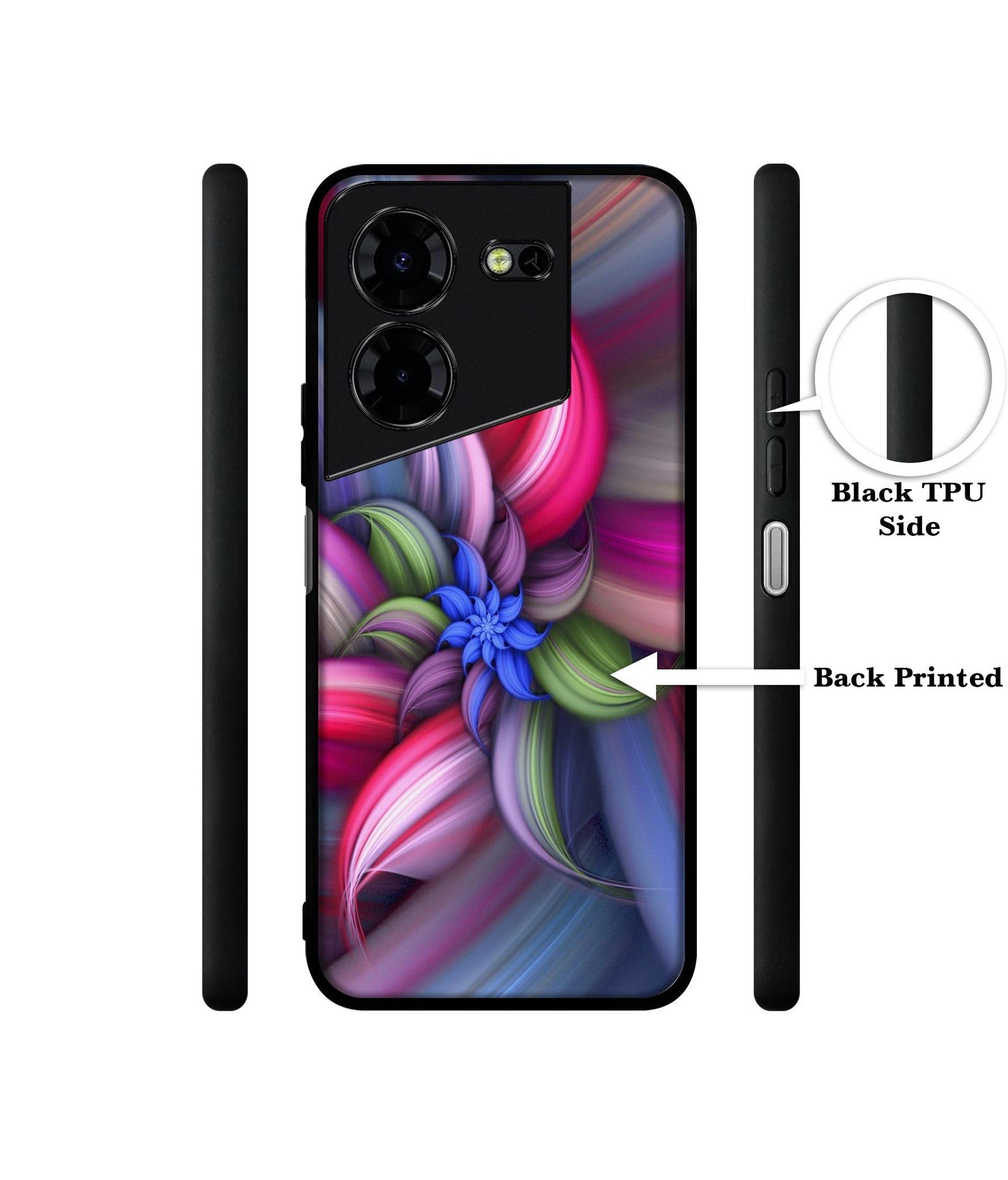 Colorful Flower Design Designer 2D Printed Back Case Cover for Tecno Pova 5 4G / Pova 5 Pro 5G