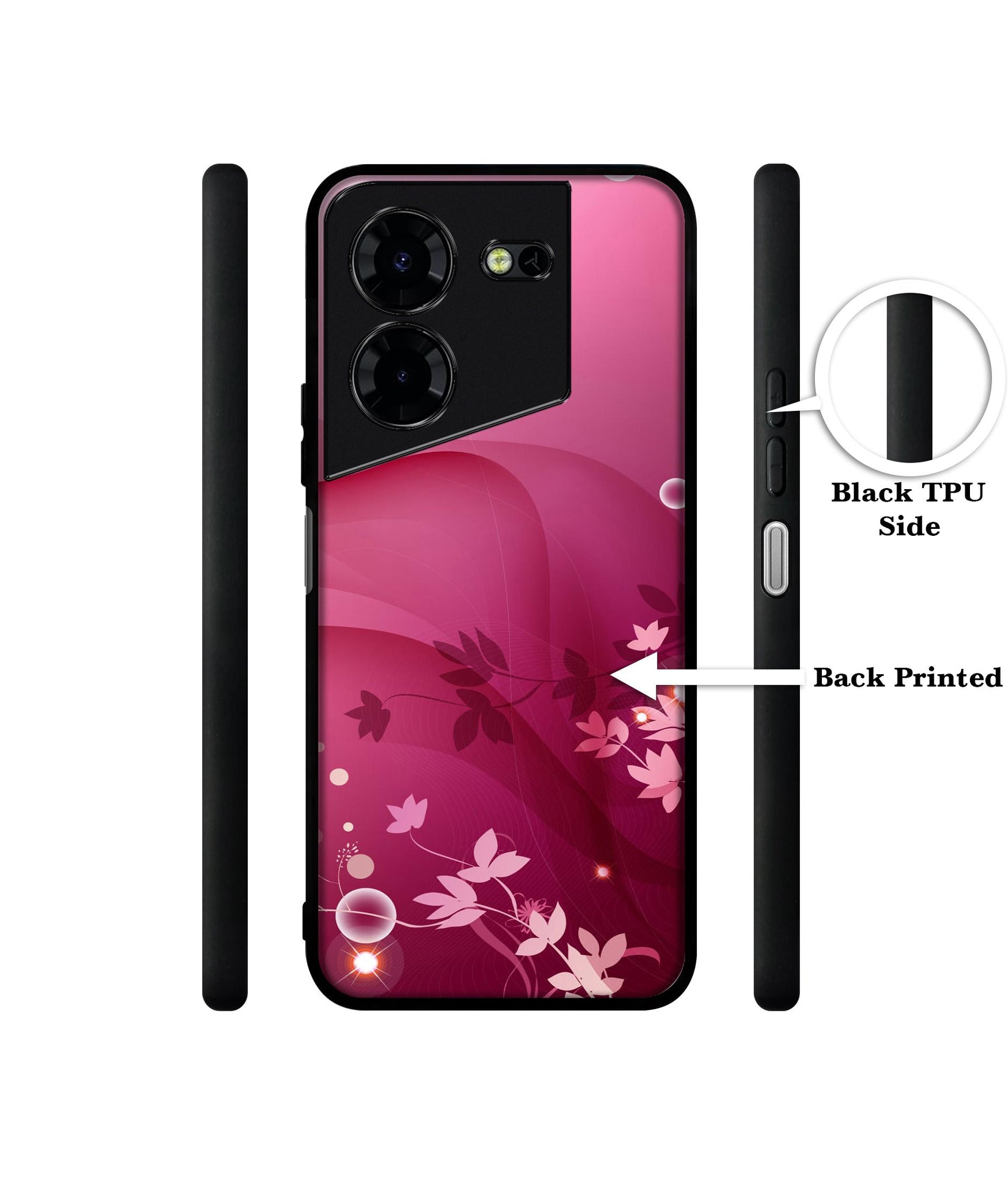 Pink Abstract Design Designer 2D Printed Back Case Cover for Tecno Pova 5 4G / Pova 5 Pro 5G