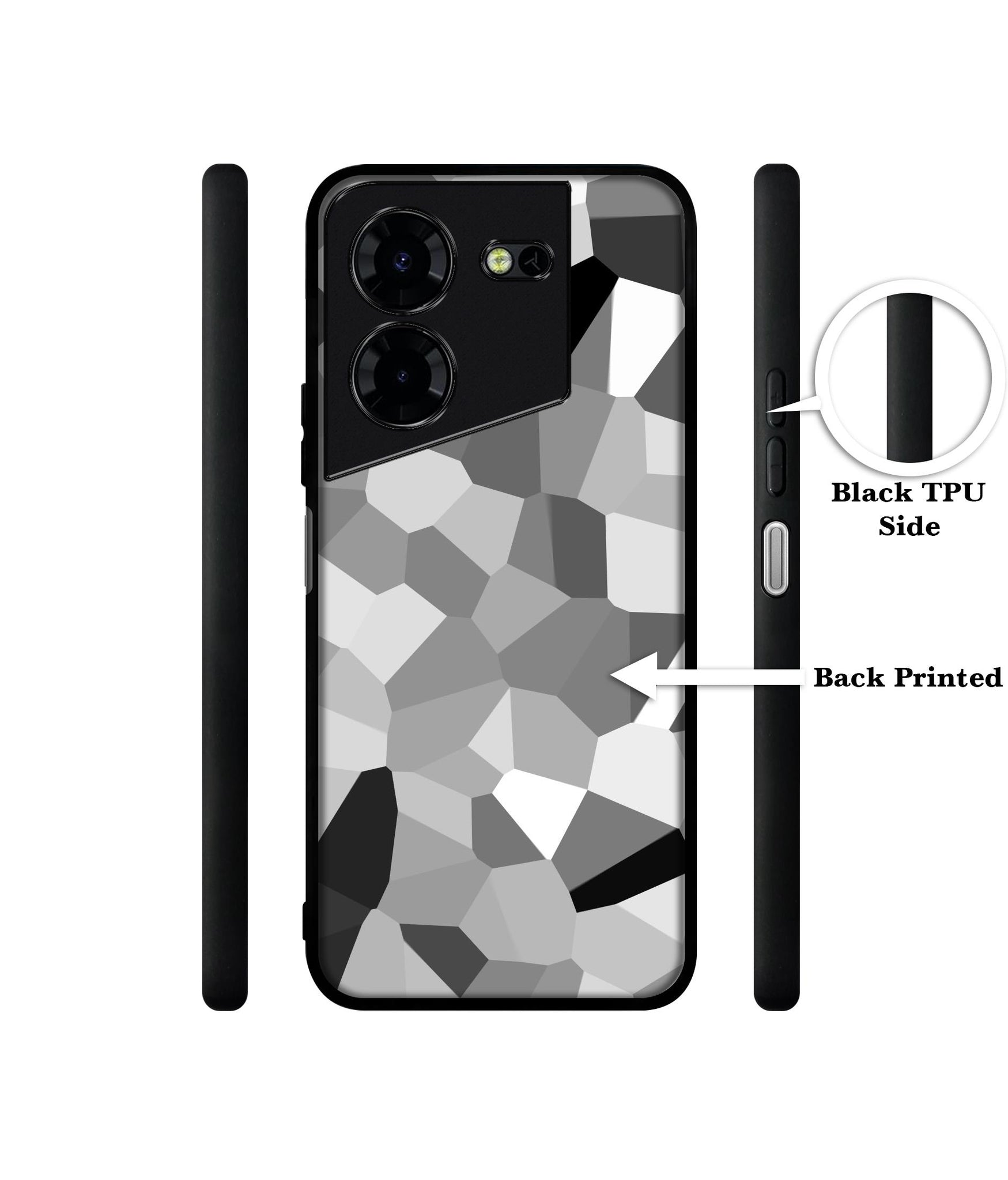Black & White Mathematical Shape Design Designer 2D Printed Back Case Cover for Tecno Pova 5 4G / Pova 5 Pro 5G