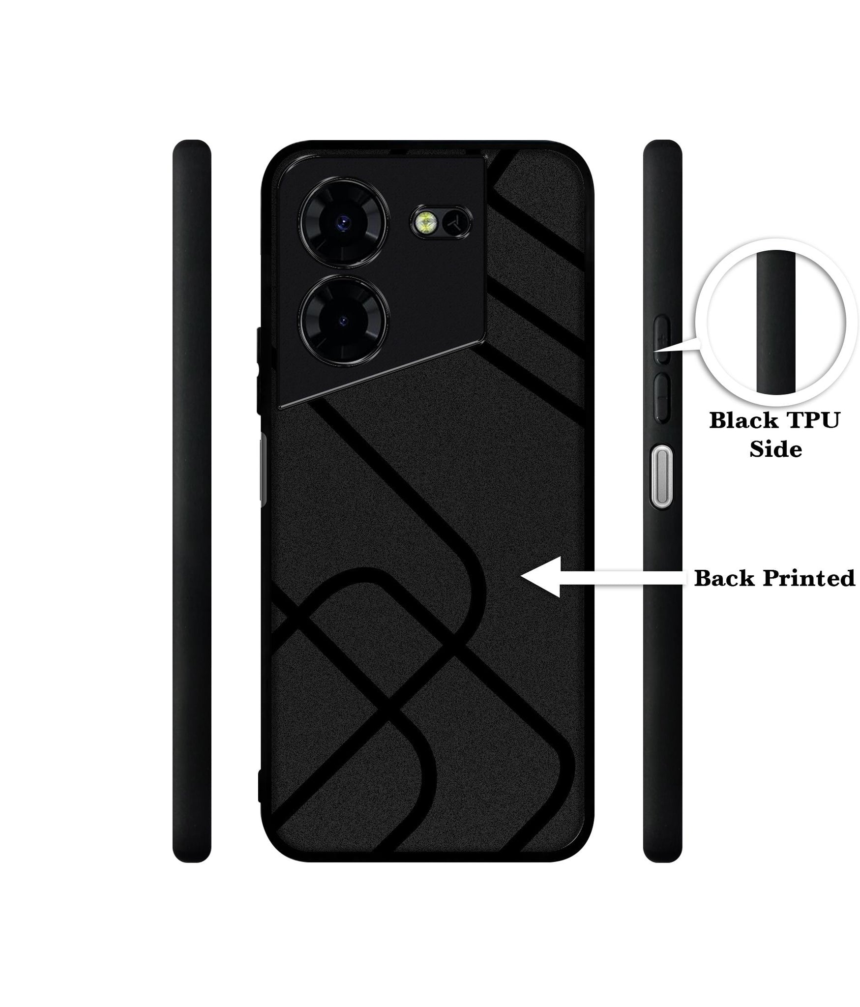 Zig-Zag Black Line Design Designer 2D Printed Back Case Cover for Tecno Pova 5 4G / Pova 5 Pro 5G