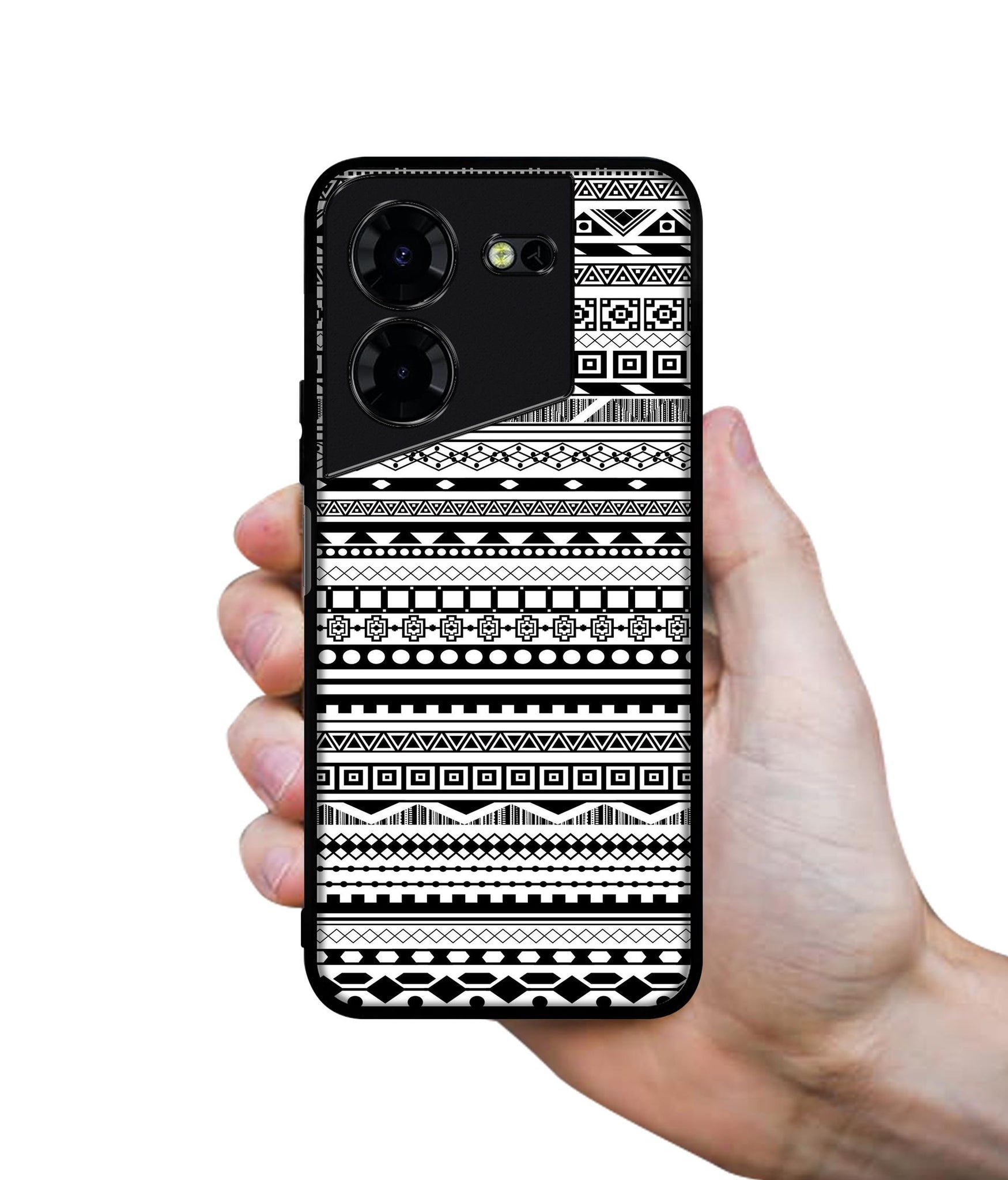 Black & White Patterns Design Designer 2D Printed Back Case Cover for Tecno Pova 5 4G / Pova 5 Pro 5G