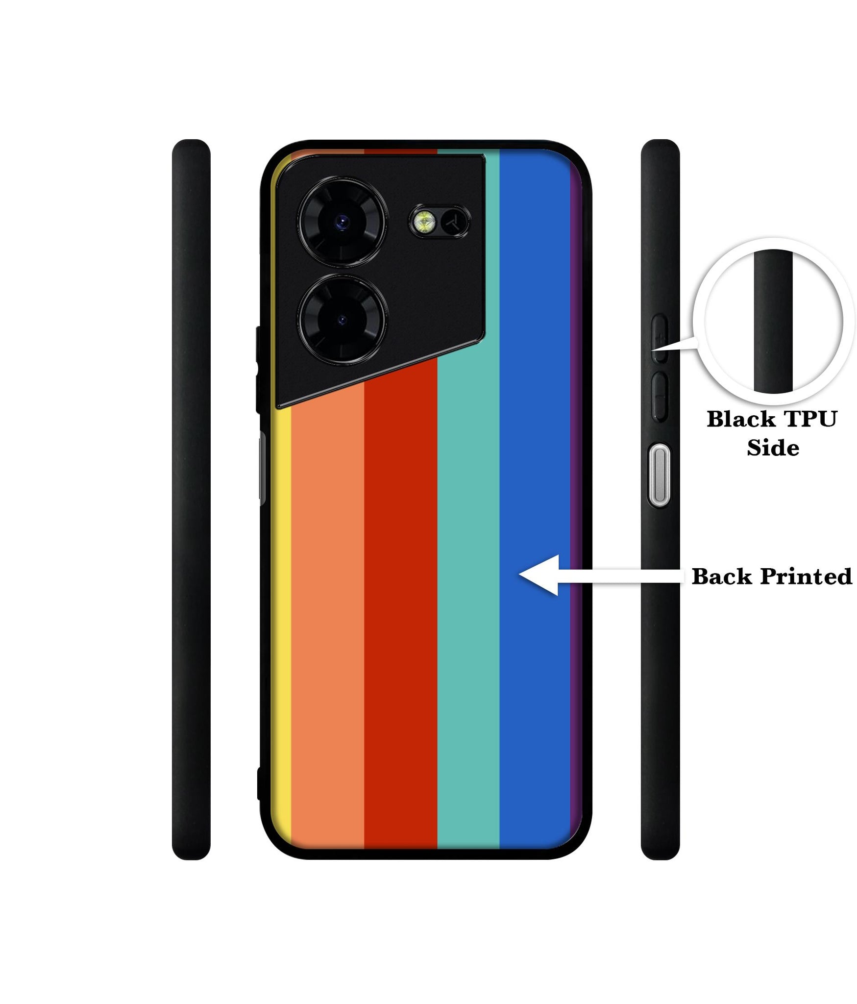 Rainbow Colors Design Designer 2D Printed Back Case Cover for Tecno Pova 5 4G / Pova 5 Pro 5G
