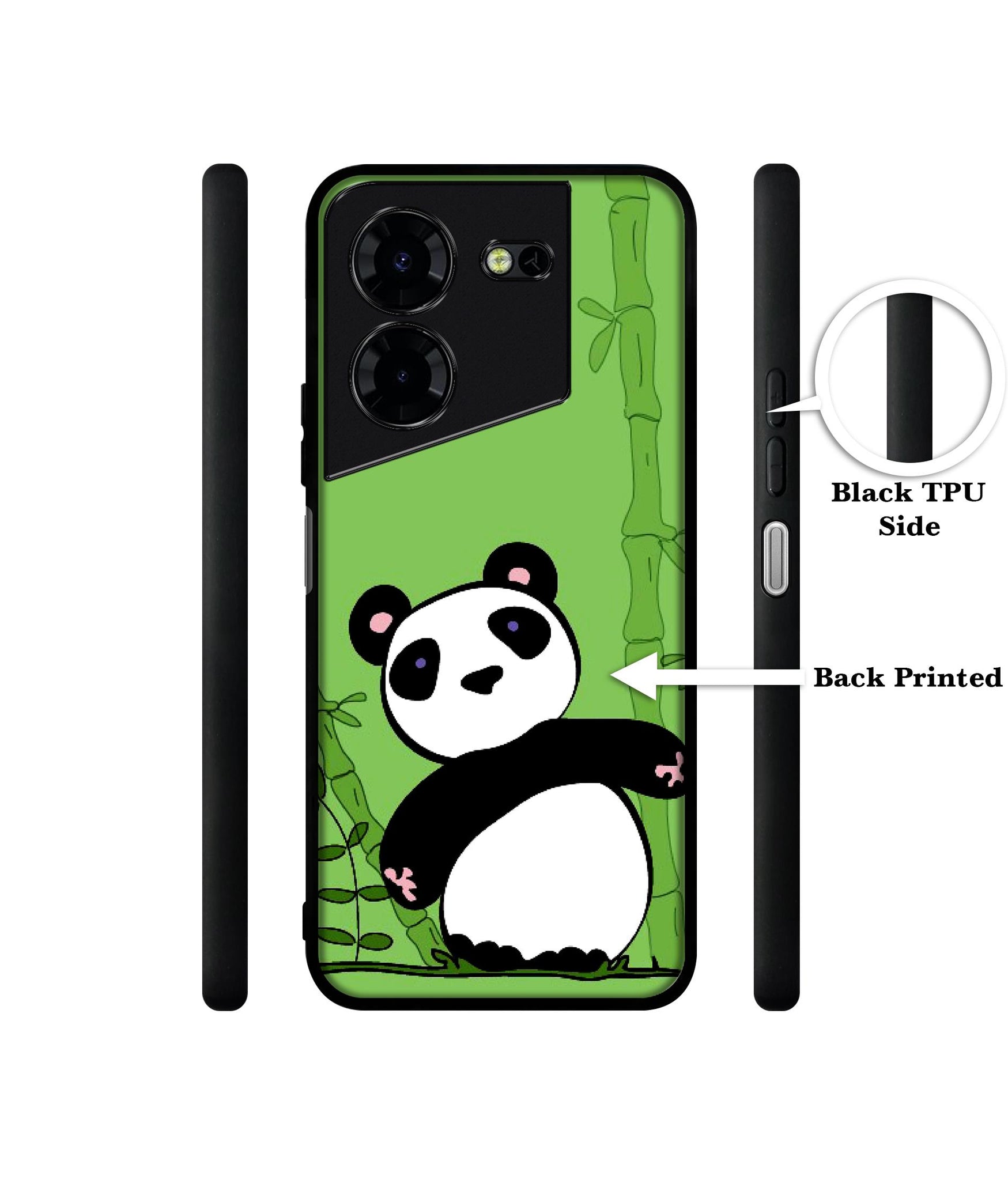 Panda with Bamboo Design Designer 2D Printed Back Case Cover for Tecno Pova 5 4G / Pova 5 Pro 5G