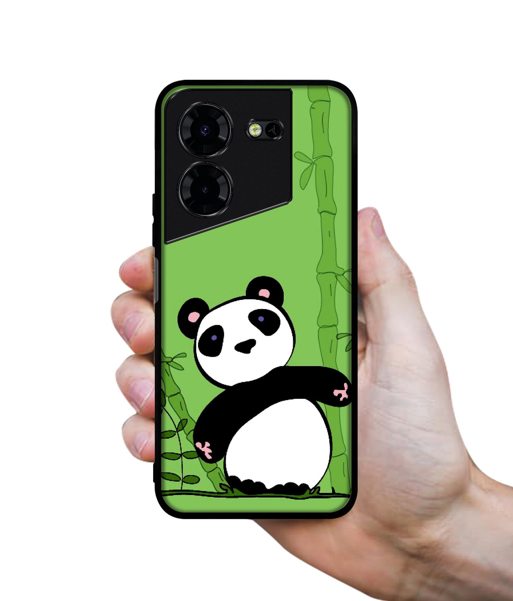 Panda with Bamboo Design Designer 2D Printed Back Case Cover for Tecno Pova 5 4G / Pova 5 Pro 5G