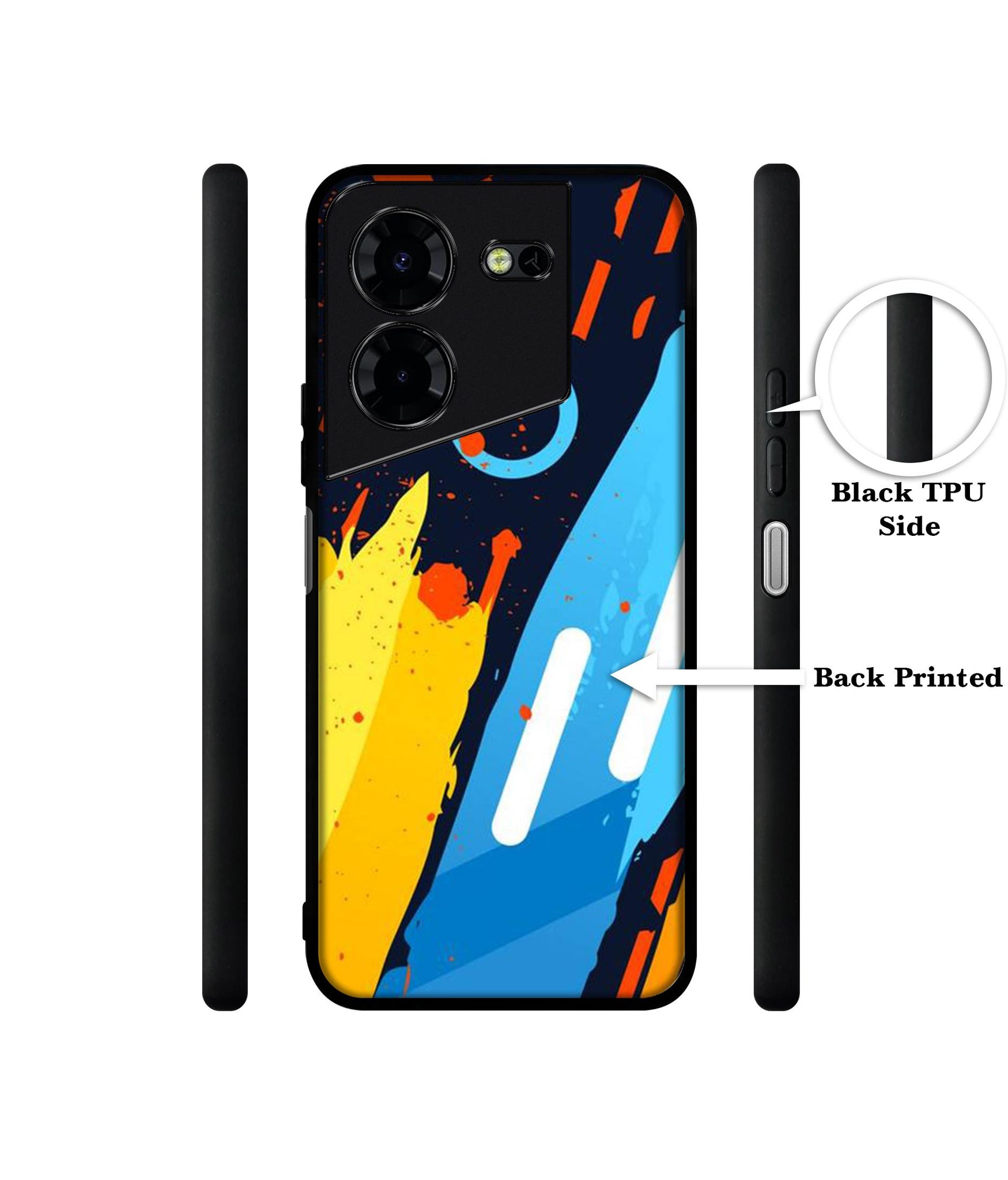 Abstract Stripes Geometric Figures Design Designer 2D Printed Back Case Cover for Tecno Pova 5 4G / Pova 5 Pro 5G