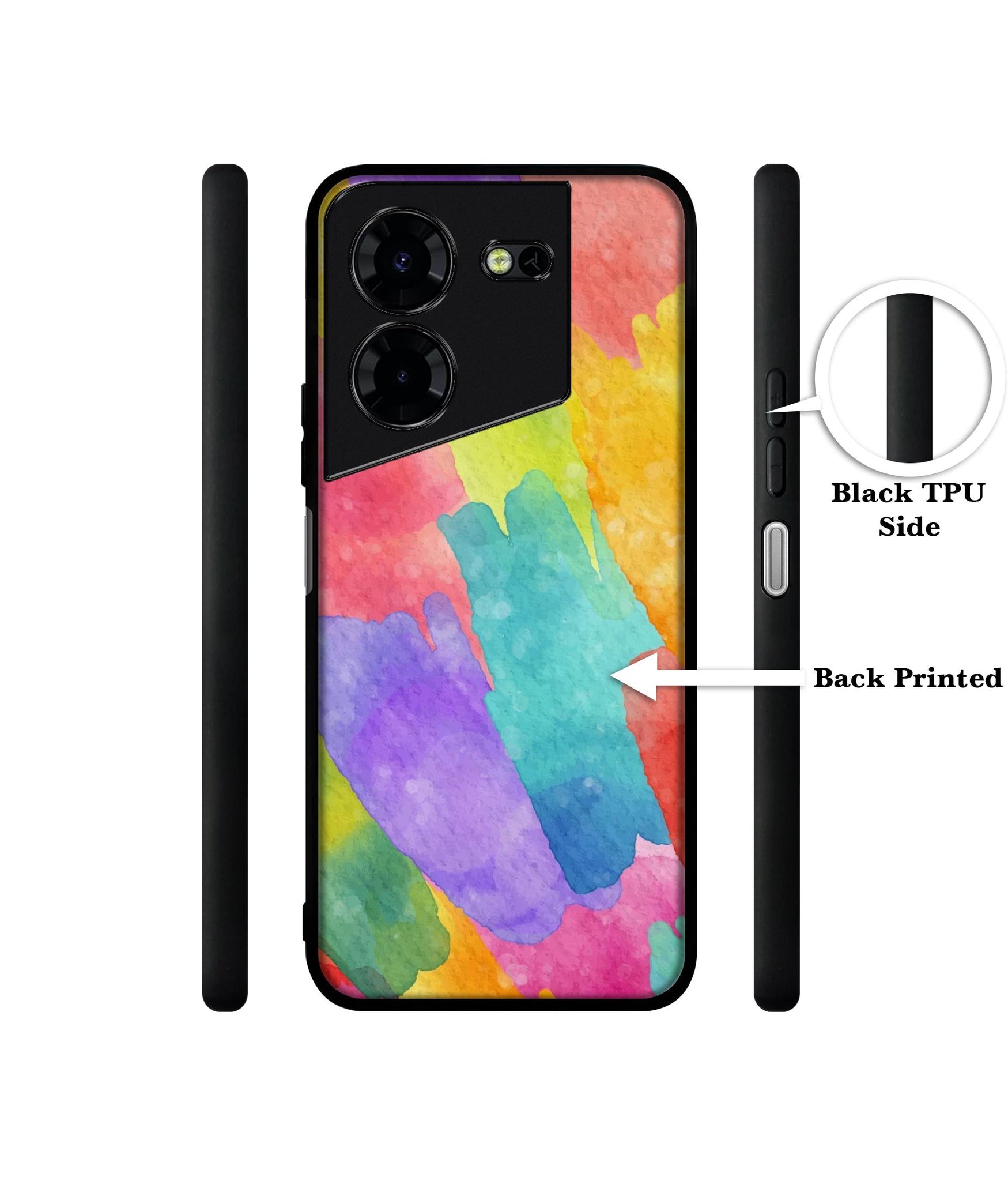 Water Paint Colorful Abstract Design Designer 2D Printed Back Case Cover for Tecno Pova 5 4G / Pova 5 Pro 5G