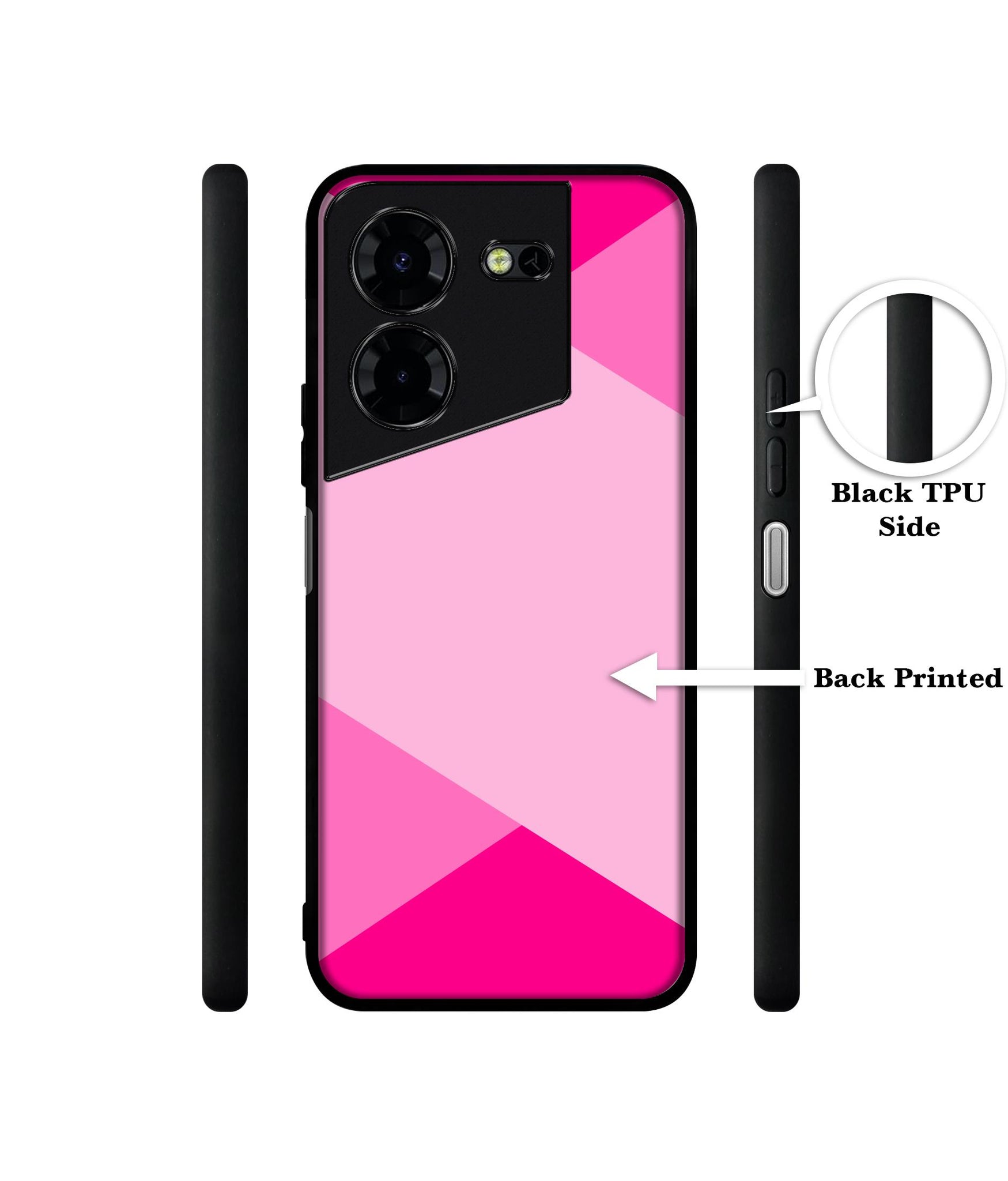 Pink Cross Vector Design Designer 2D Printed Back Case Cover for Tecno Pova 5 4G / Pova 5 Pro 5G