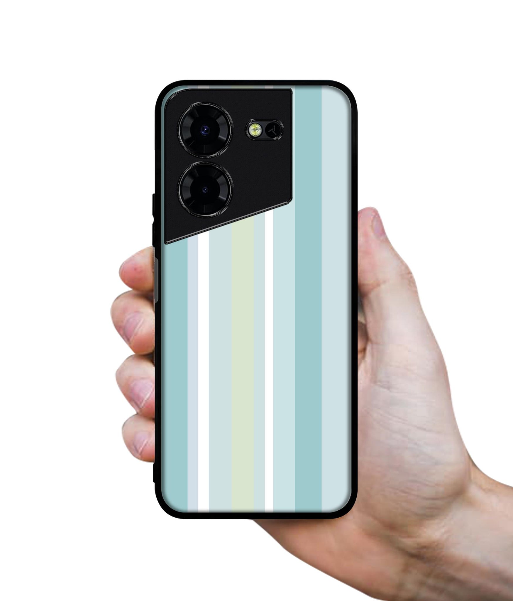 Light Green Stripes Design Designer 2D Printed Back Case Cover for Tecno Pova 5 4G / Pova 5 Pro 5G