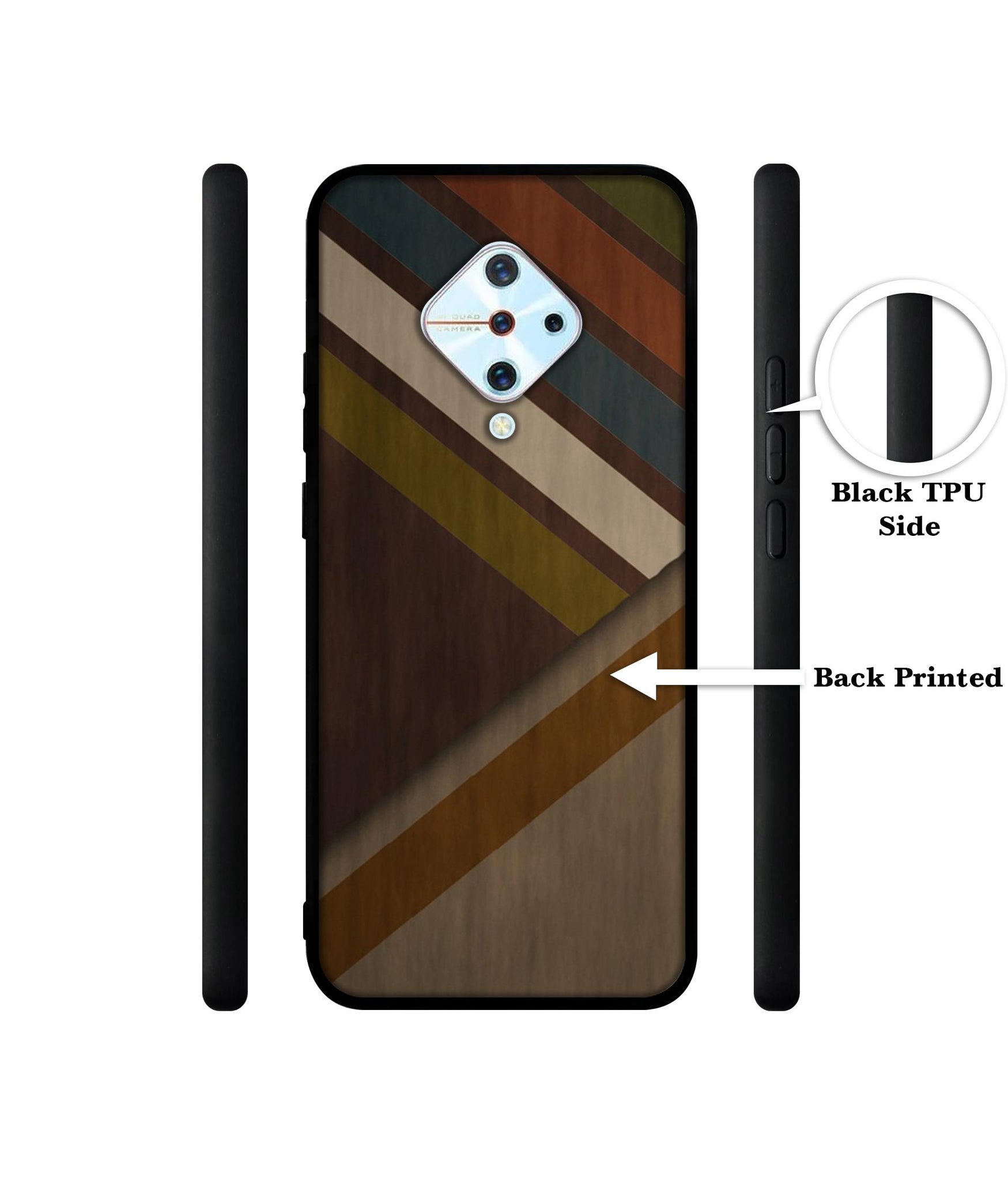 Colorful Wooden Pattern Design Designer 2D Printed Back Case Cover for Vivo S1 Pro 4G