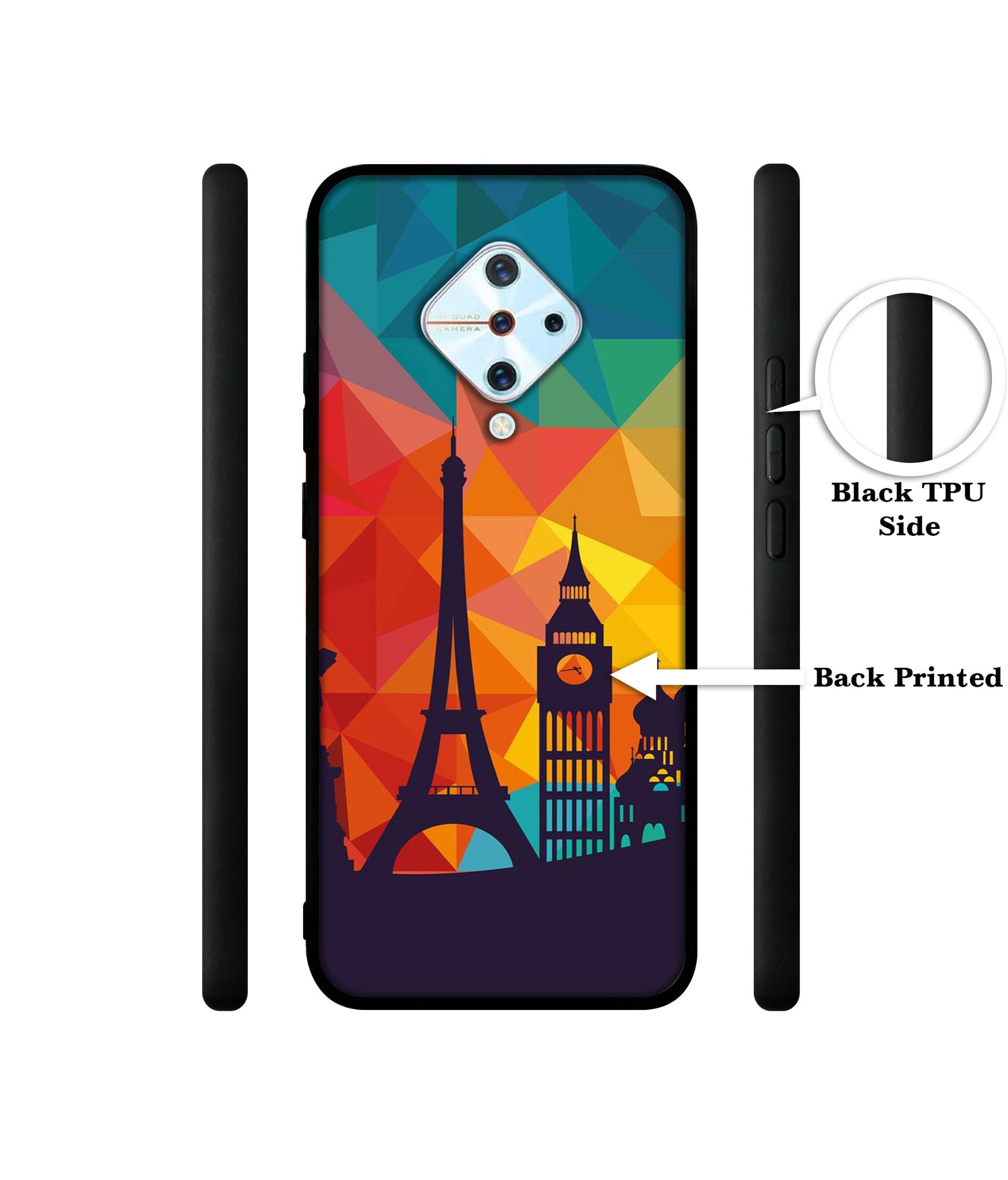 Colored Paris Design Designer 2D Printed Back Case Cover for Vivo S1 Pro 4G