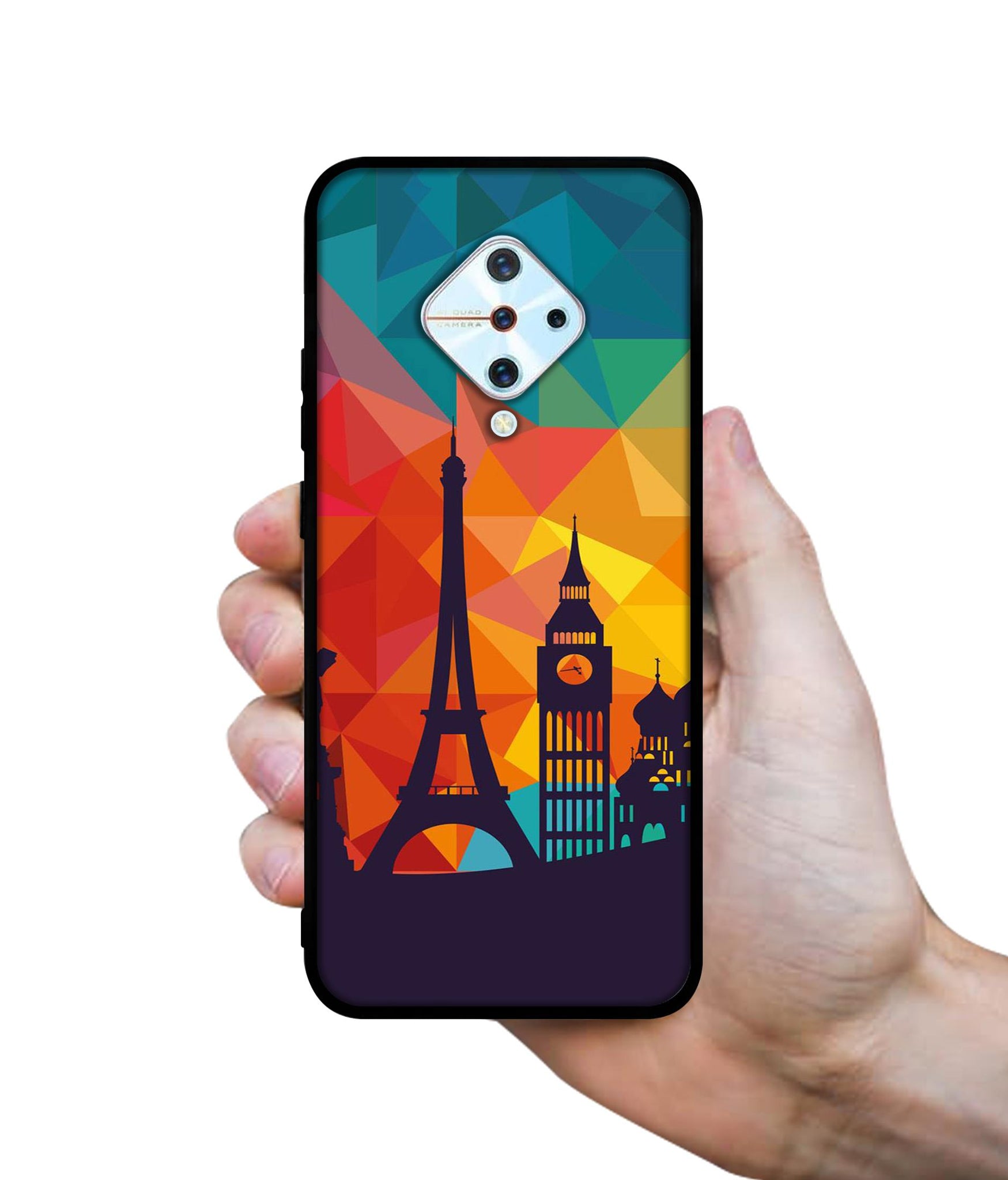 Colored Paris Design Designer 2D Printed Back Case Cover for Vivo S1 Pro 4G