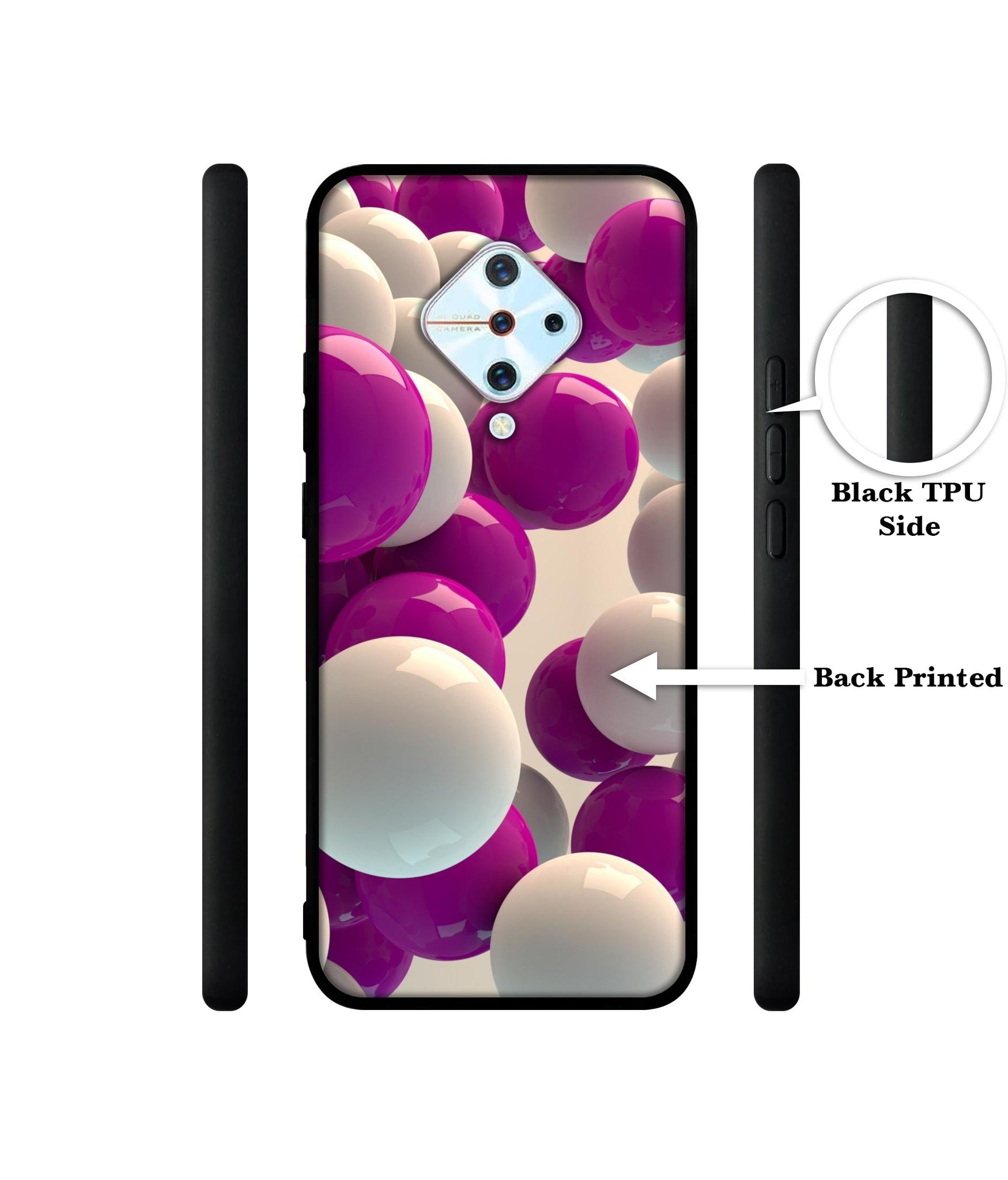 3D Balloons Design Designer 2D Printed Back Case Cover for Vivo S1 Pro 4G