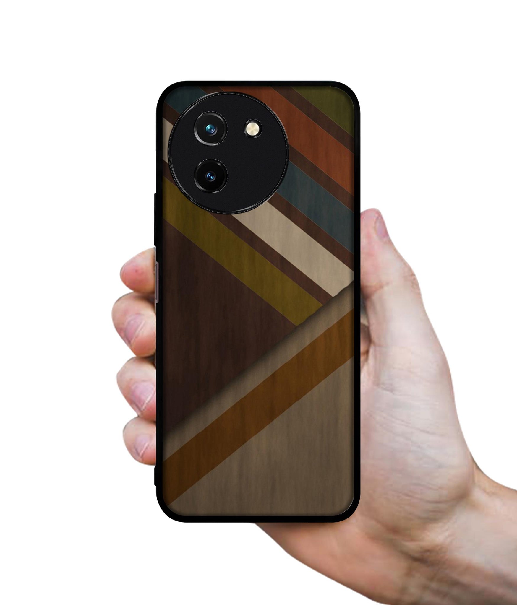 Colorful Wooden Pattern Design Designer 2D Printed Back Case Cover for Vivo T3x 5G