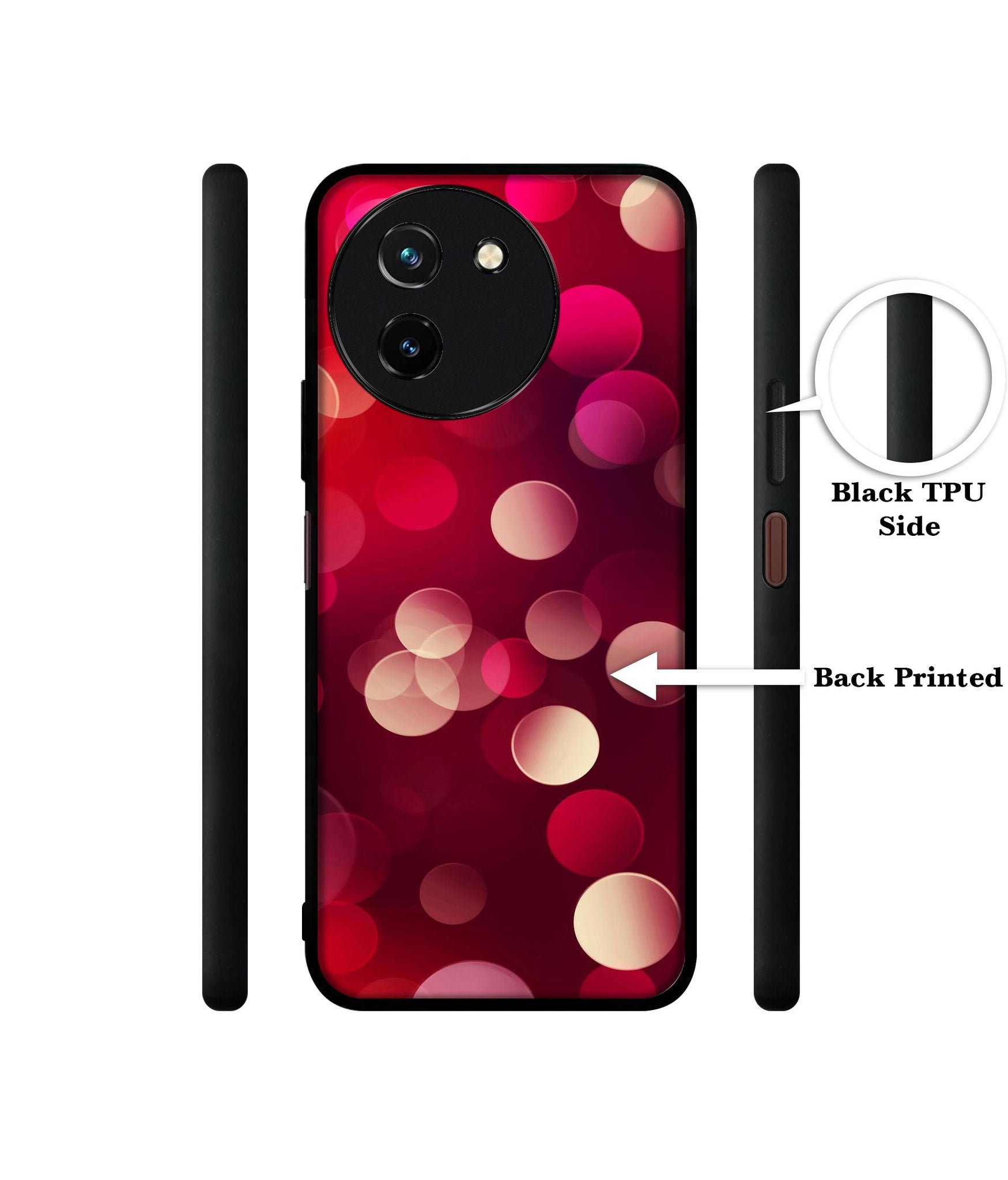 3D Circles Design Designer 2D Printed Back Case Cover for Vivo T3x 5G