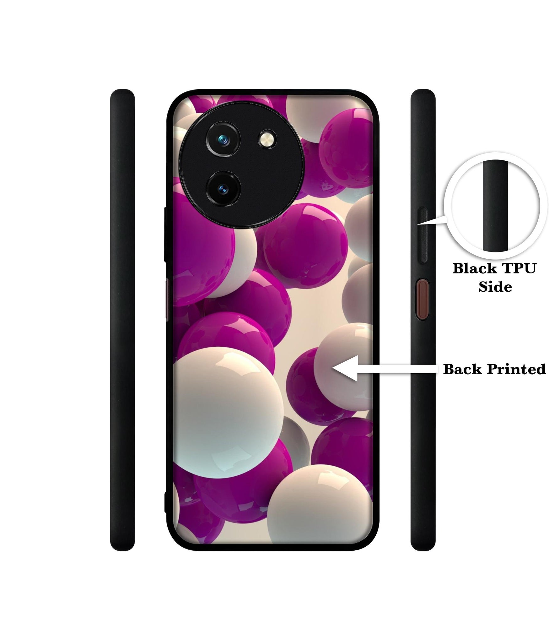 3D Balloons Design Designer 2D Printed Back Case Cover for Vivo T3x 5G