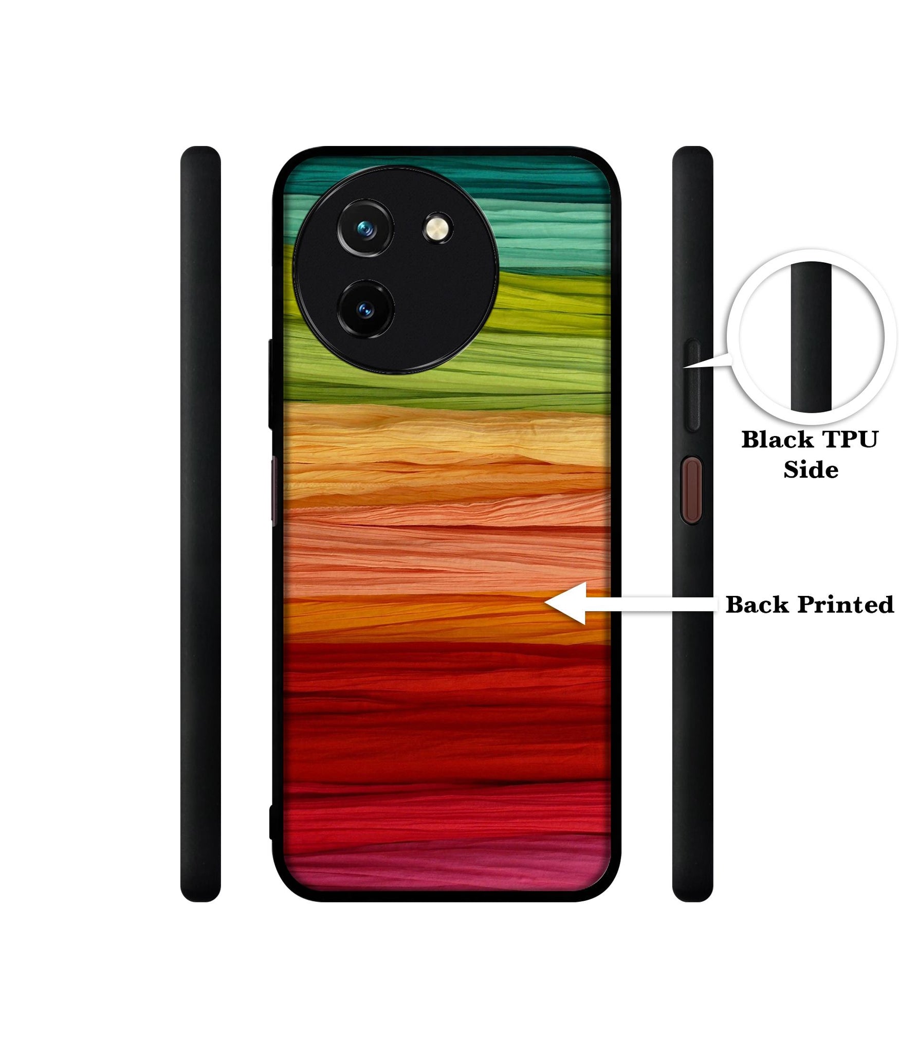 Colorful Thread Design Designer 2D Printed Back Case Cover for Vivo T3x 5G