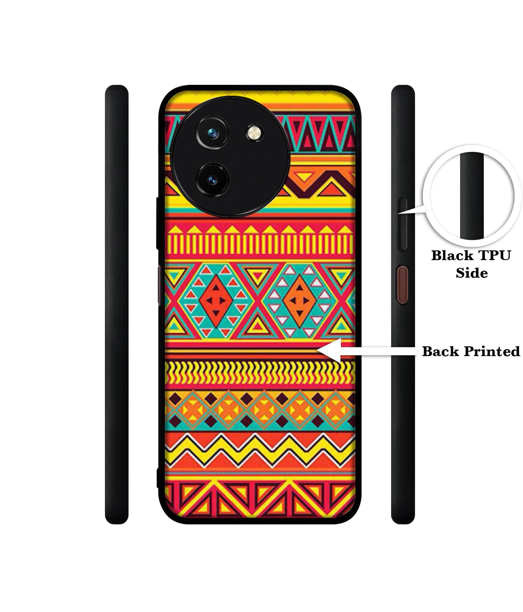 Artistic Rangoli Design Designer 2D Printed Back Case Cover for Vivo T3x 5G