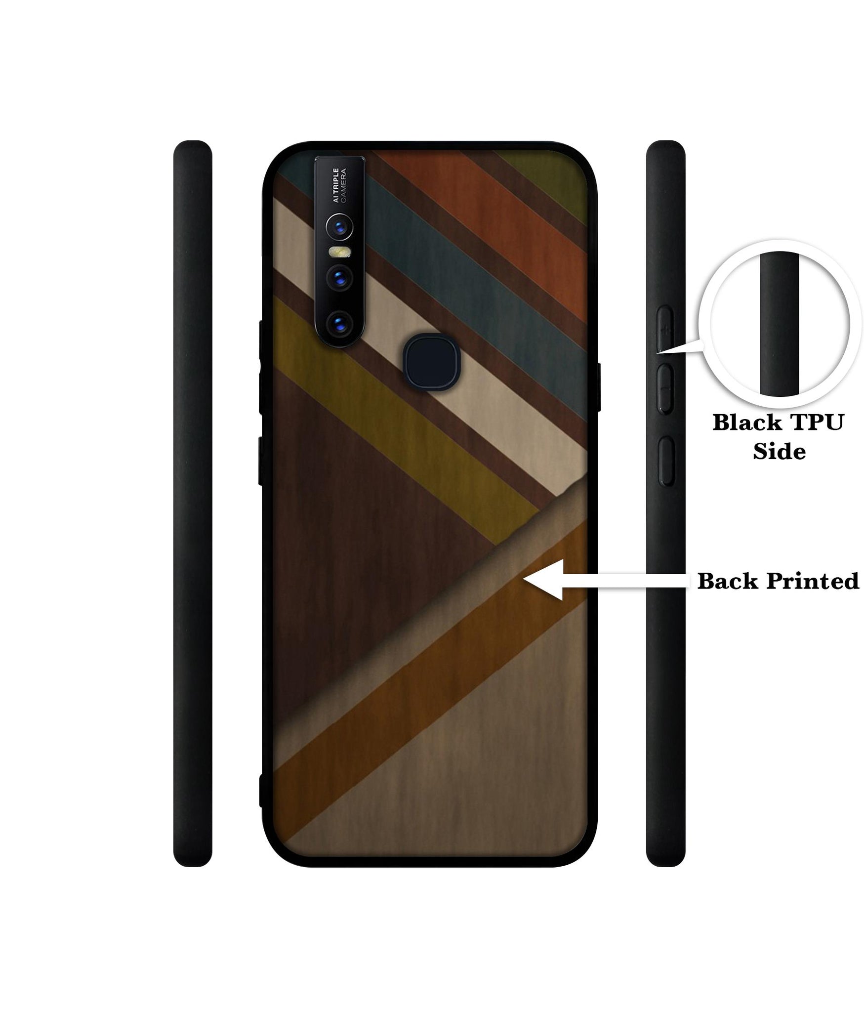 Colorful Wooden Pattern Design Designer 2D Printed Back Case Cover for Vivo V15 4G