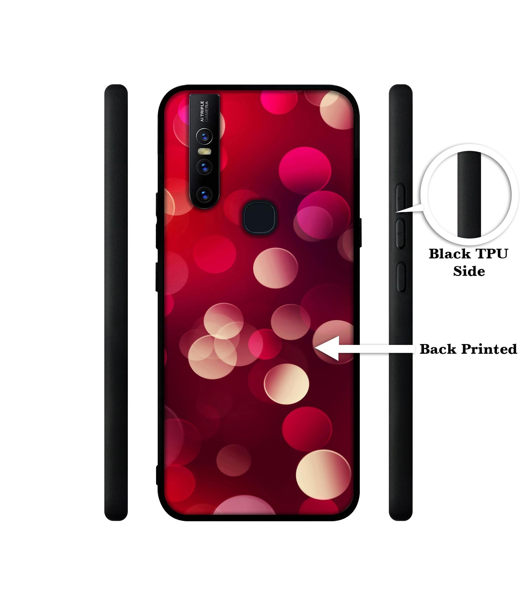 3D Circles Design Designer 2D Printed Back Case Cover for Vivo V15 4G