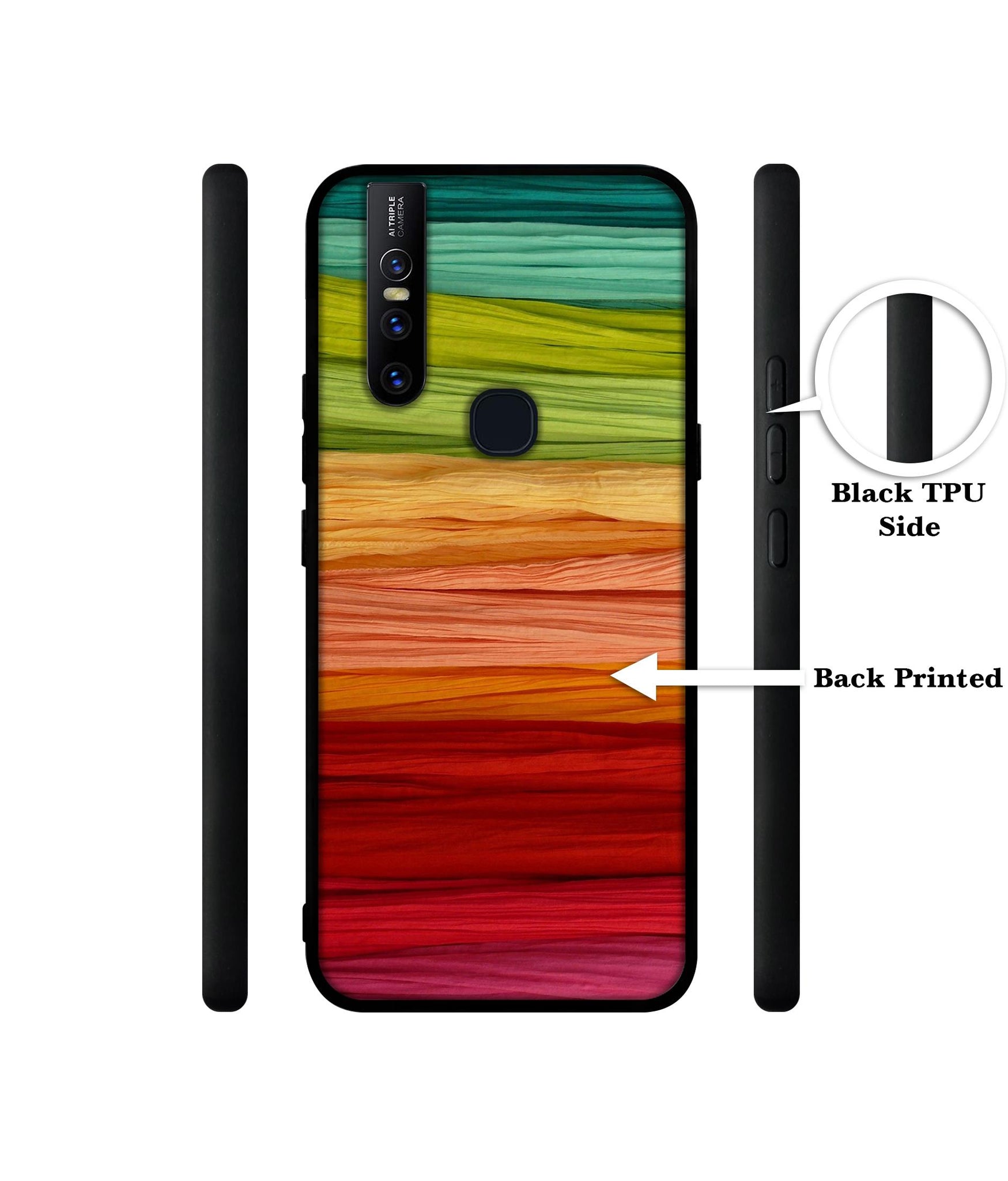 Colorful Thread Design Designer 2D Printed Back Case Cover for Vivo V15 4G
